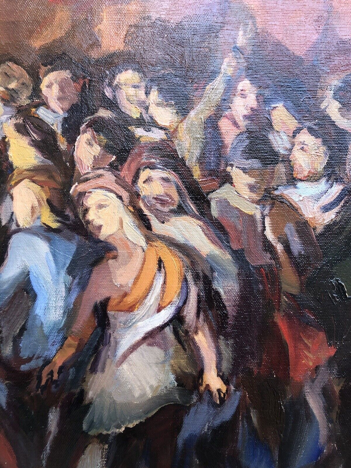 Quadro vintage -Figure- dipinto a olio su tela