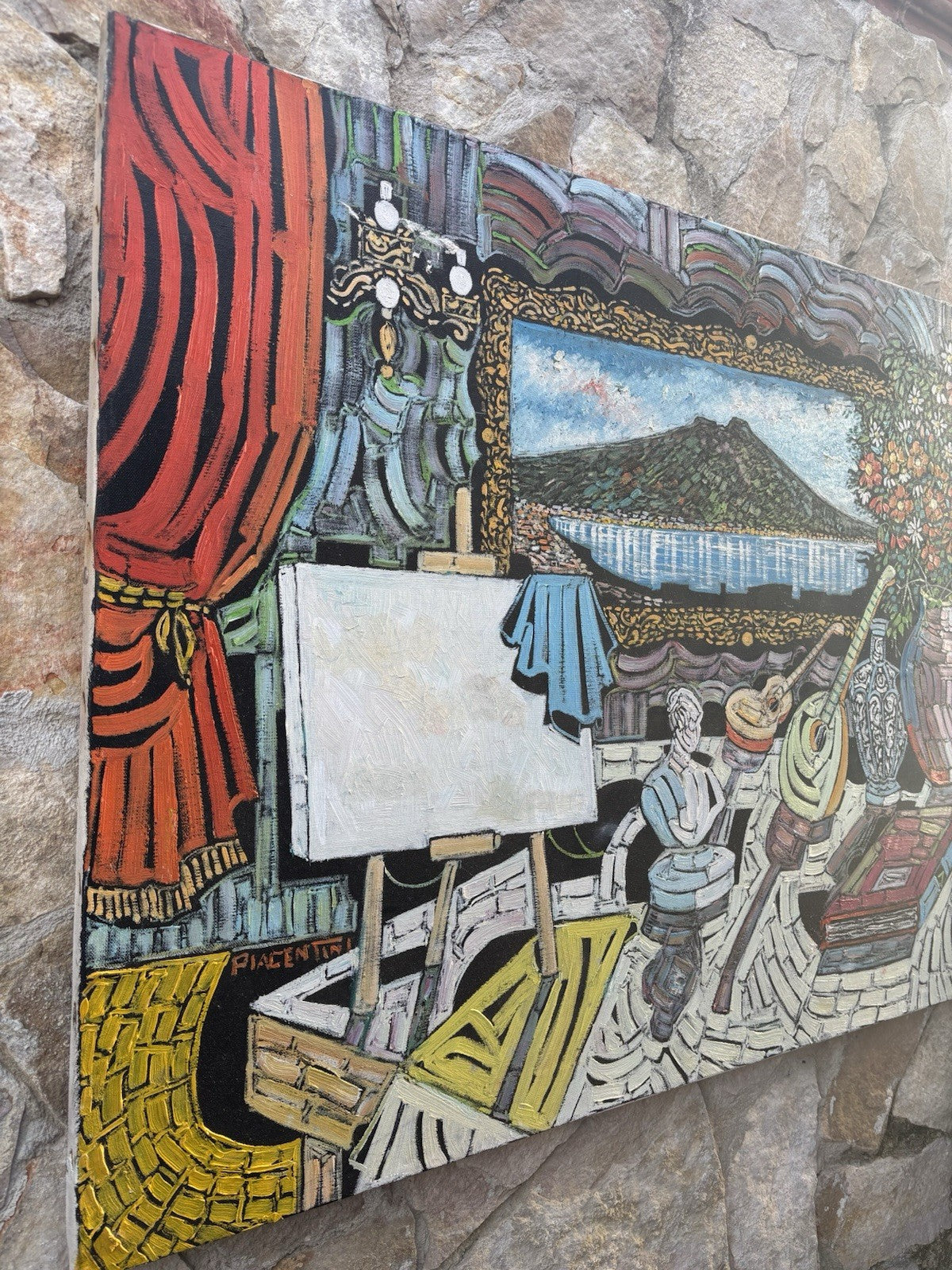 Quadro -Romanticismo- Marcello Piacentini dipinto a olio su tela