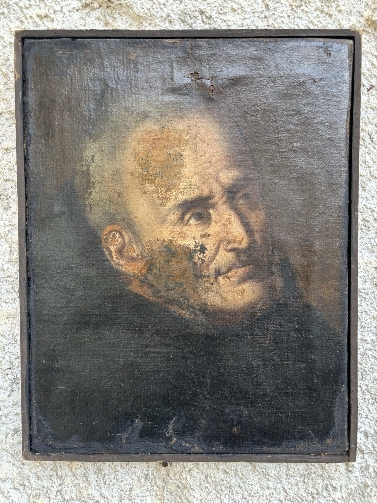 Quadro antico -Busto Di Uomo- dipinto a olio su tela