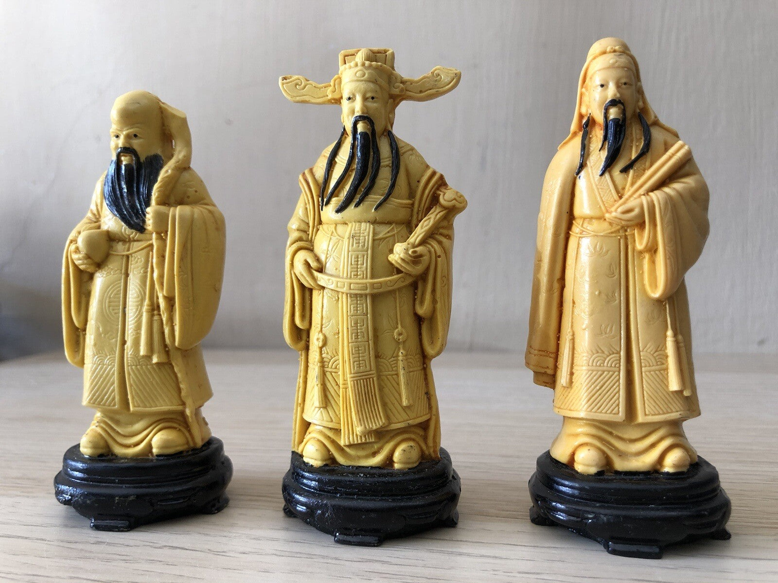 Tris Sculture In Resina Asiatiche Cinesi