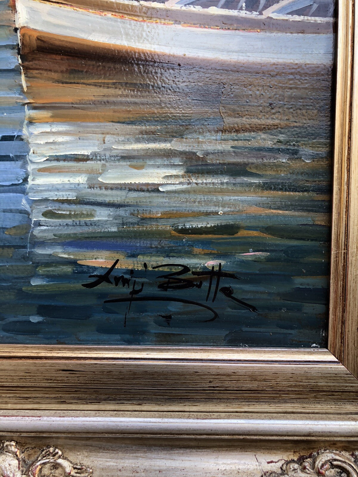 Quadro vintage -Marina Napoli-dipinto a olio
