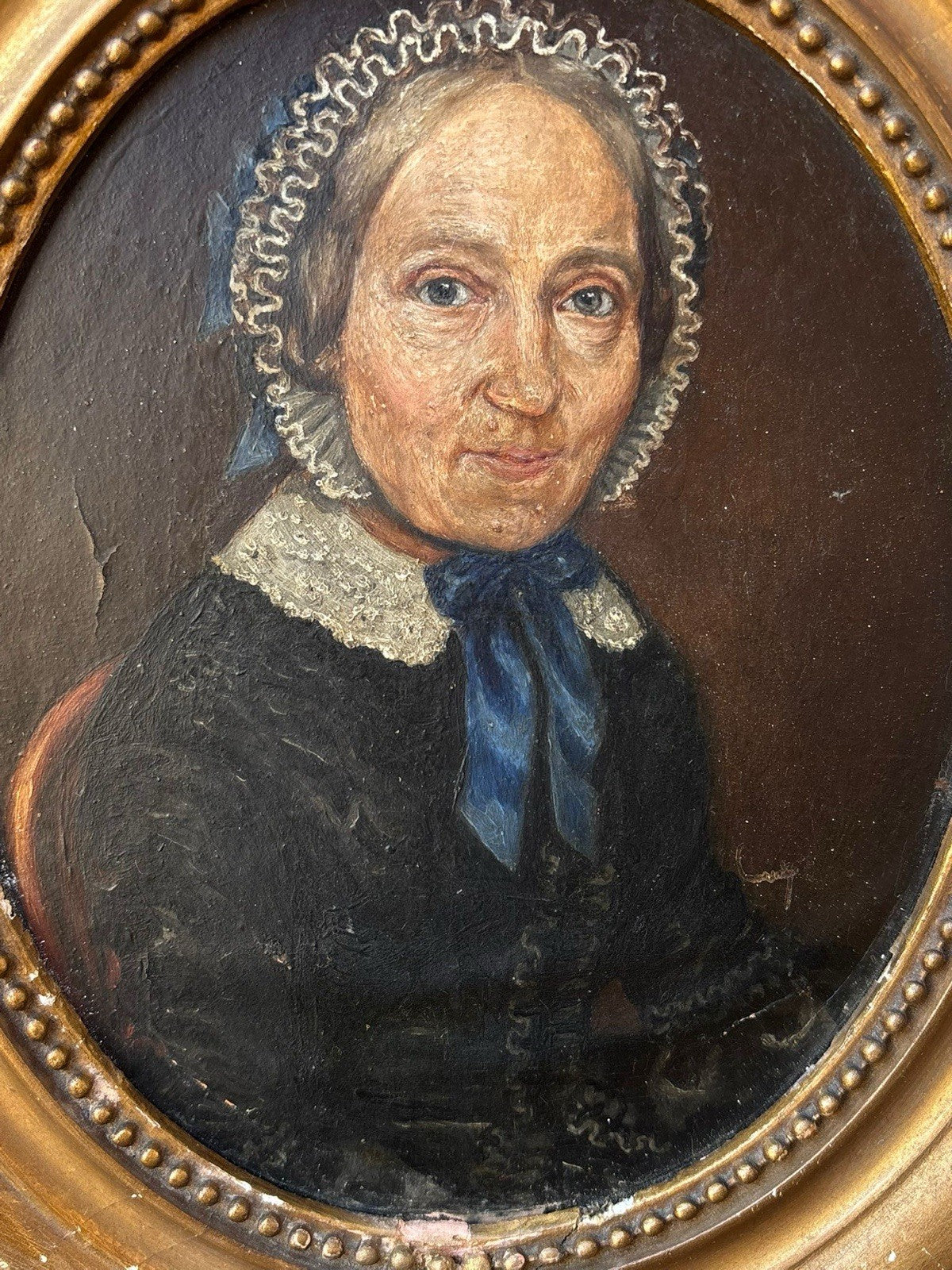 Quadro antico -Figura Di Donna Anziana- dipinto a olio