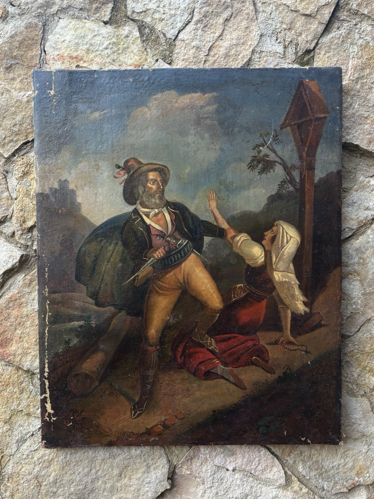 Quadro antico -Brigante- dipinto a olio su tela