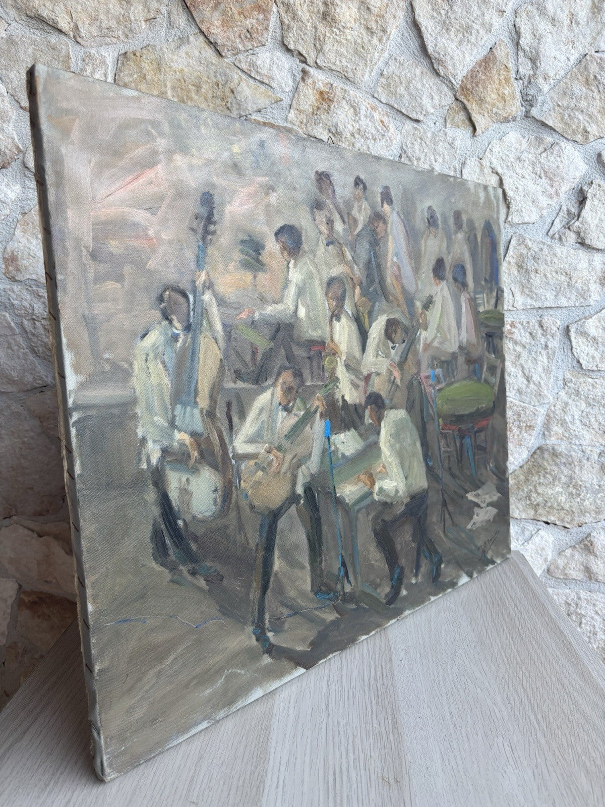 Quadro -Musicisti- Michele D’Aniello dipinto a olio su tela