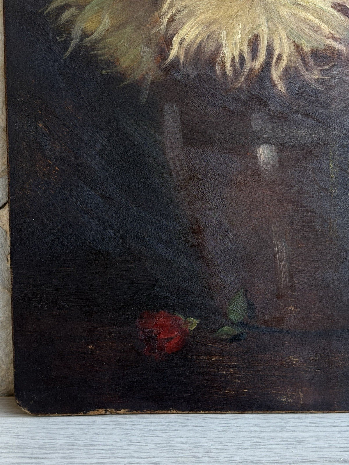 Quadro -Vaso Con Fiori- Augusto Cassandro dipinto a olio su tavoletta