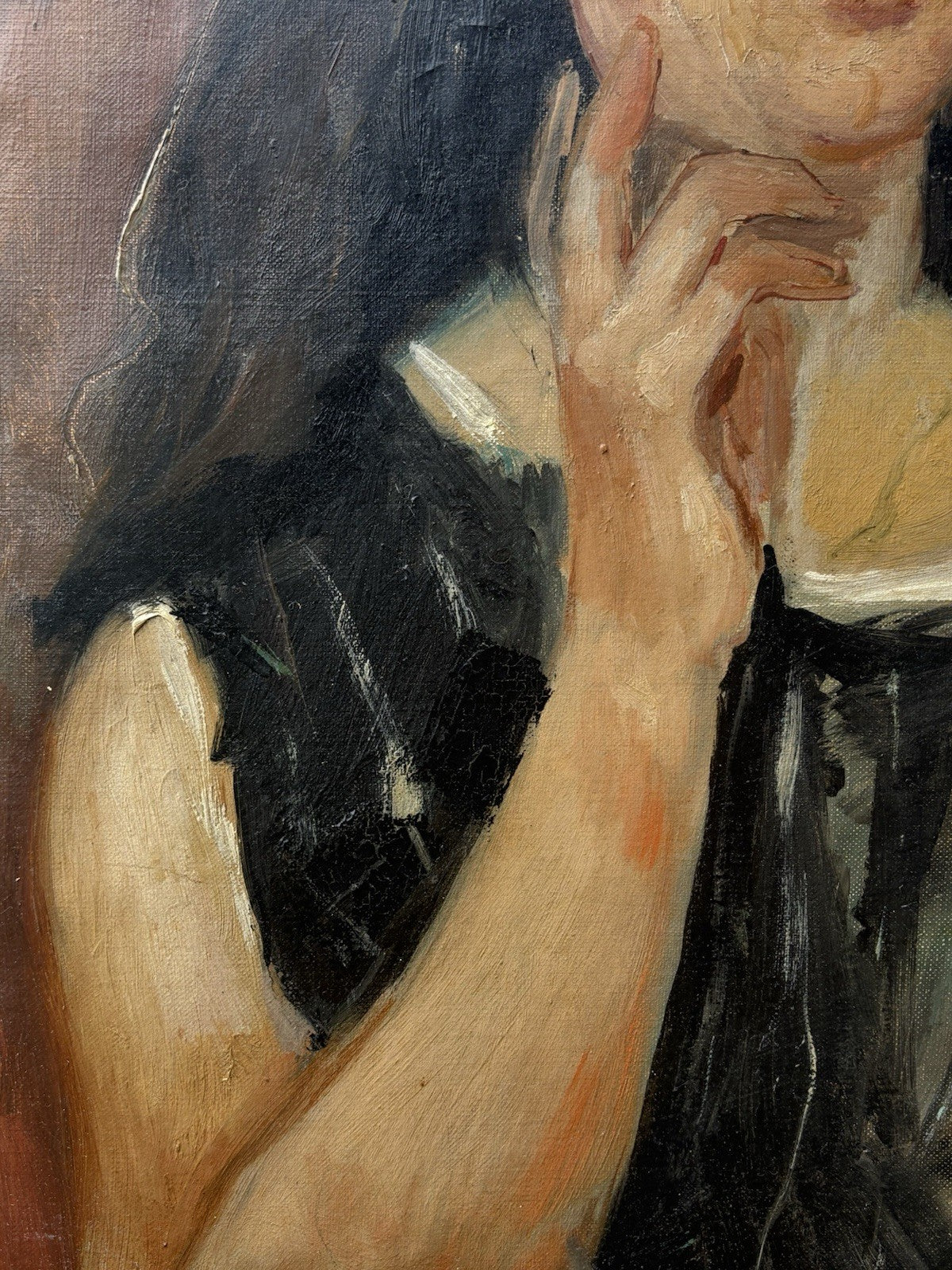 Quadro -Figura Di Donna- Augusto Orange De Rose dipinto a olio su tela