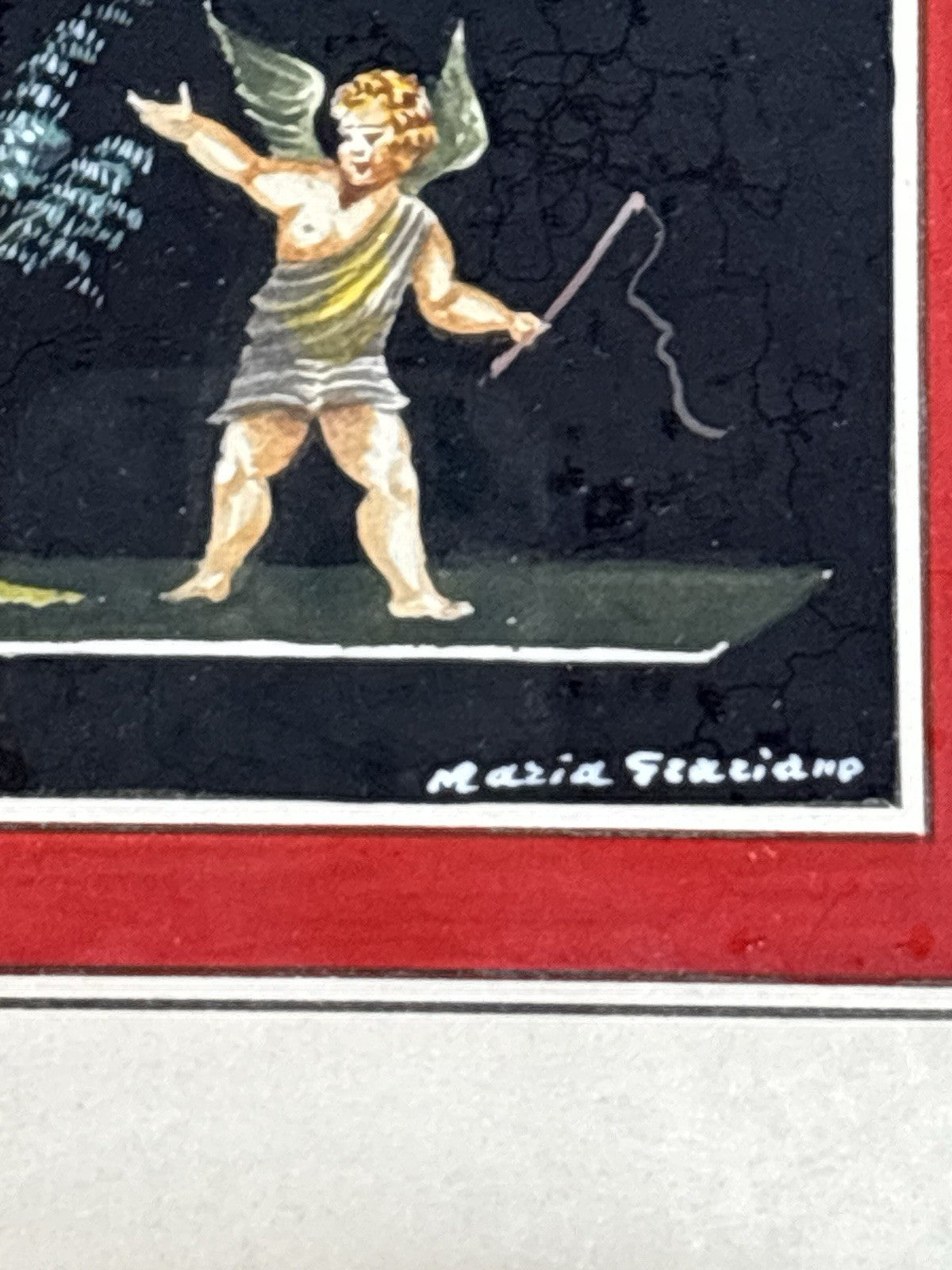 Coppia Di Quadri Vintage- Amorini- Gouache Dipinti A Mano