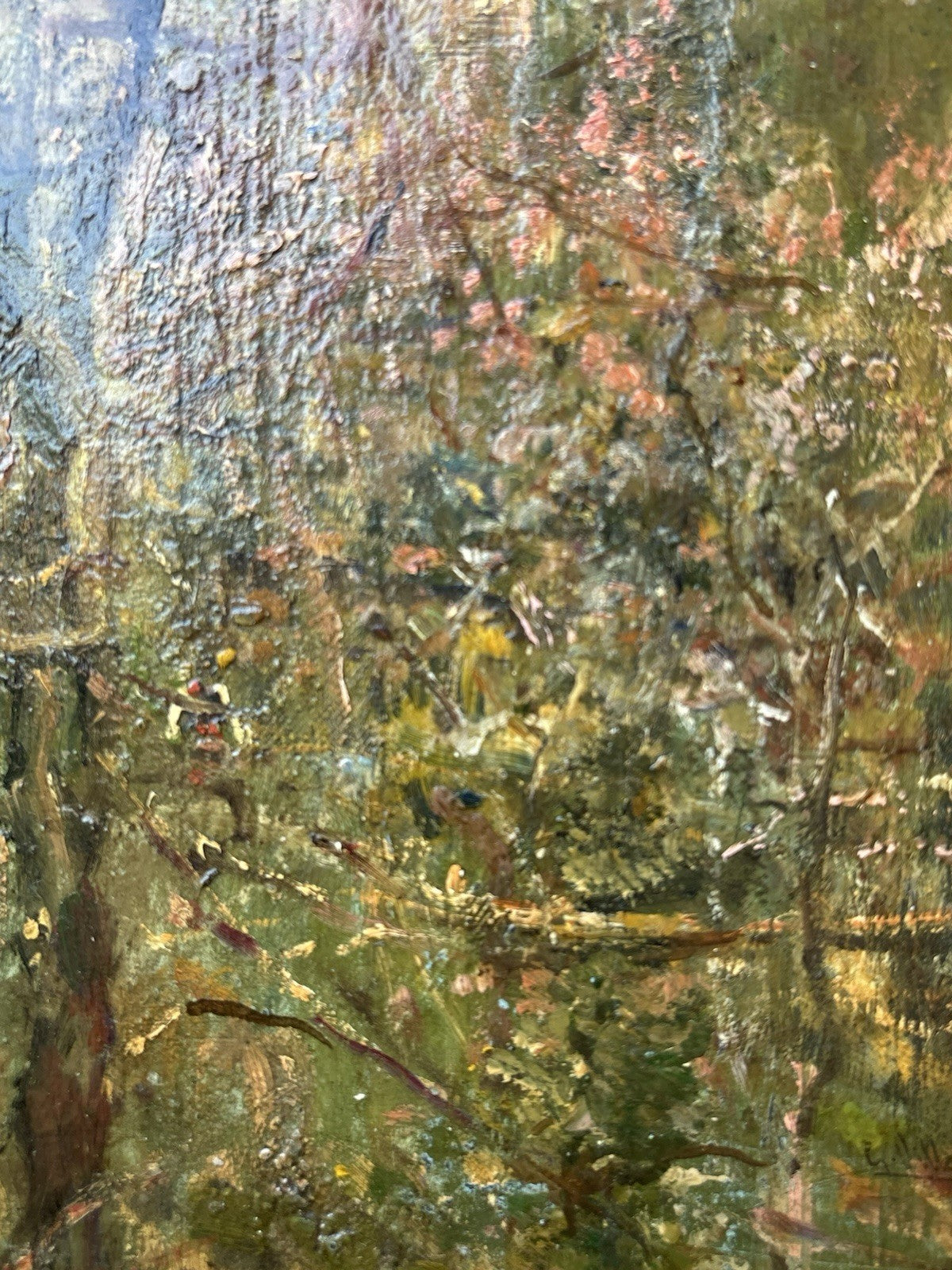 Quadro antico -Paesaggio- Gennaro Villani dipinto a olio su tavoletta