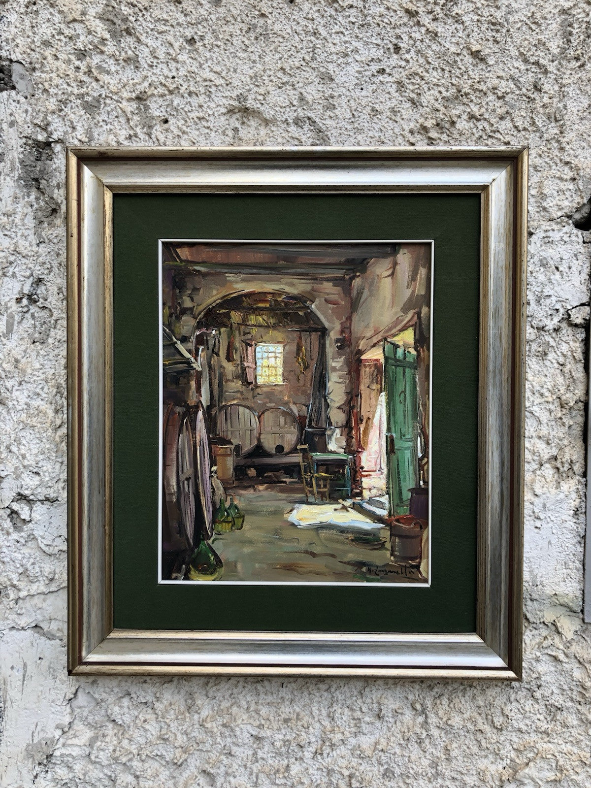 Quadro -La Cantina- dipinto a olio su tela