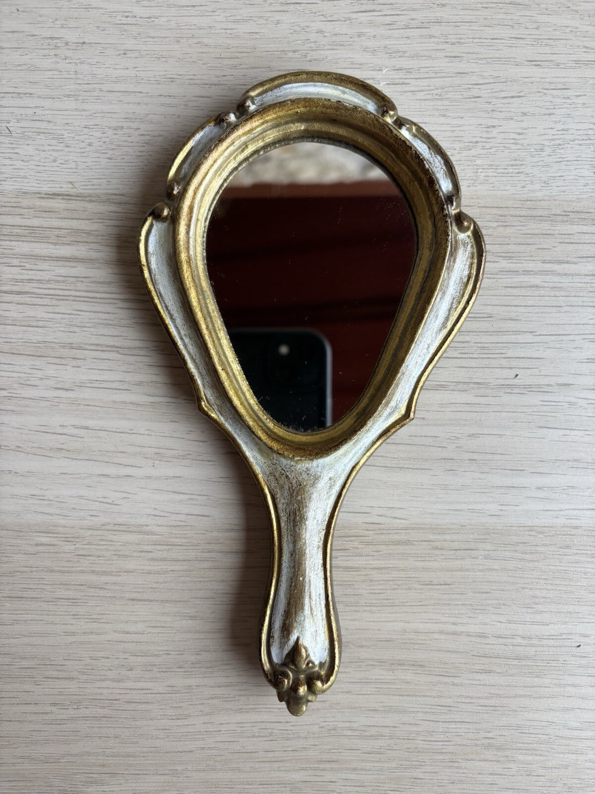 Specchio Da Tavolino Vintage In Legno Fiorentino