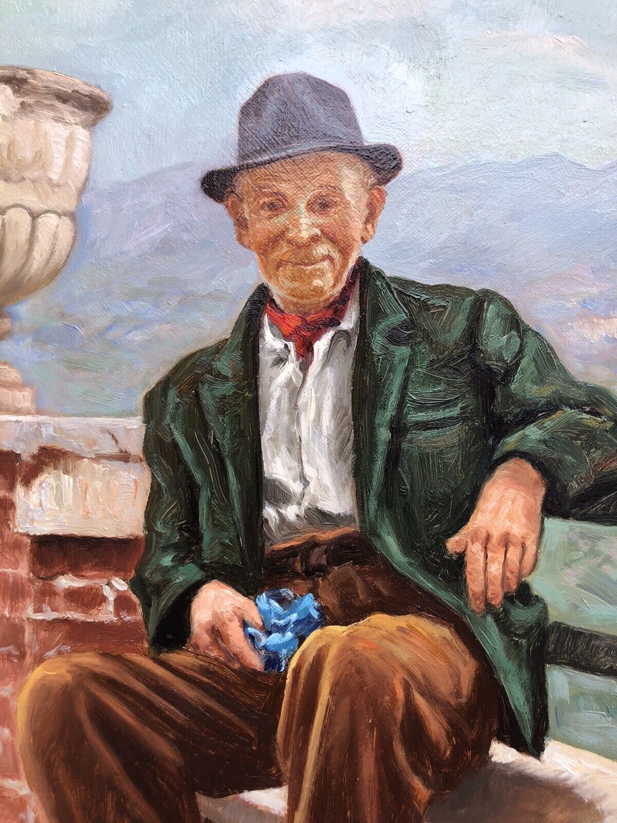 Quadro vintage -Vecchio Signore-dipinto a olio su tela