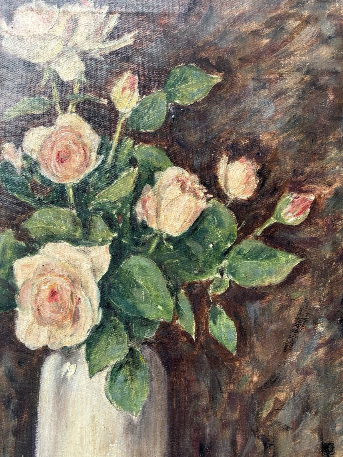 Quadro -Vaso Con Fiori- dipinto a olio su tela