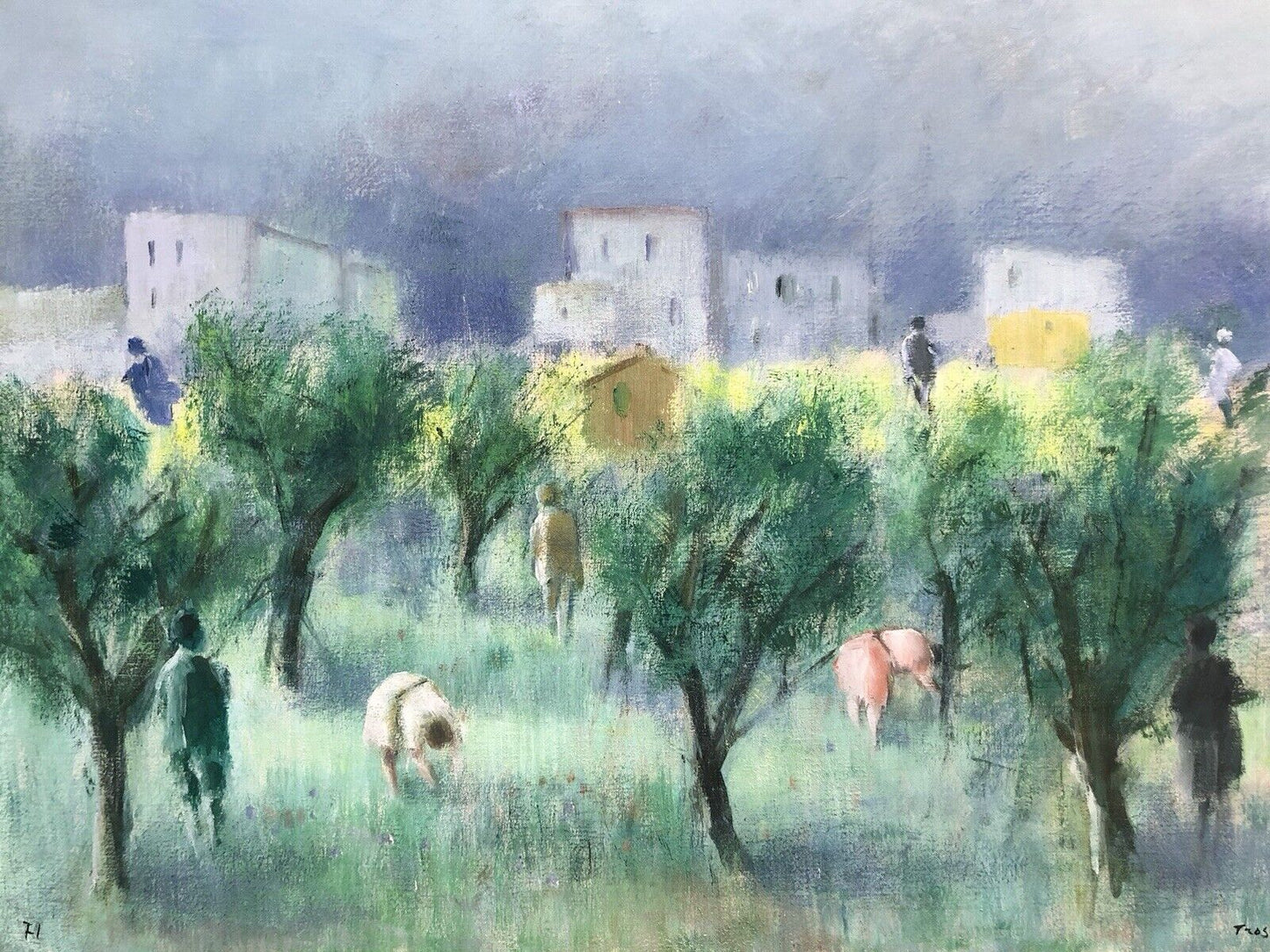Quadro vintage -Paesaggio- dipinto a olio su tela