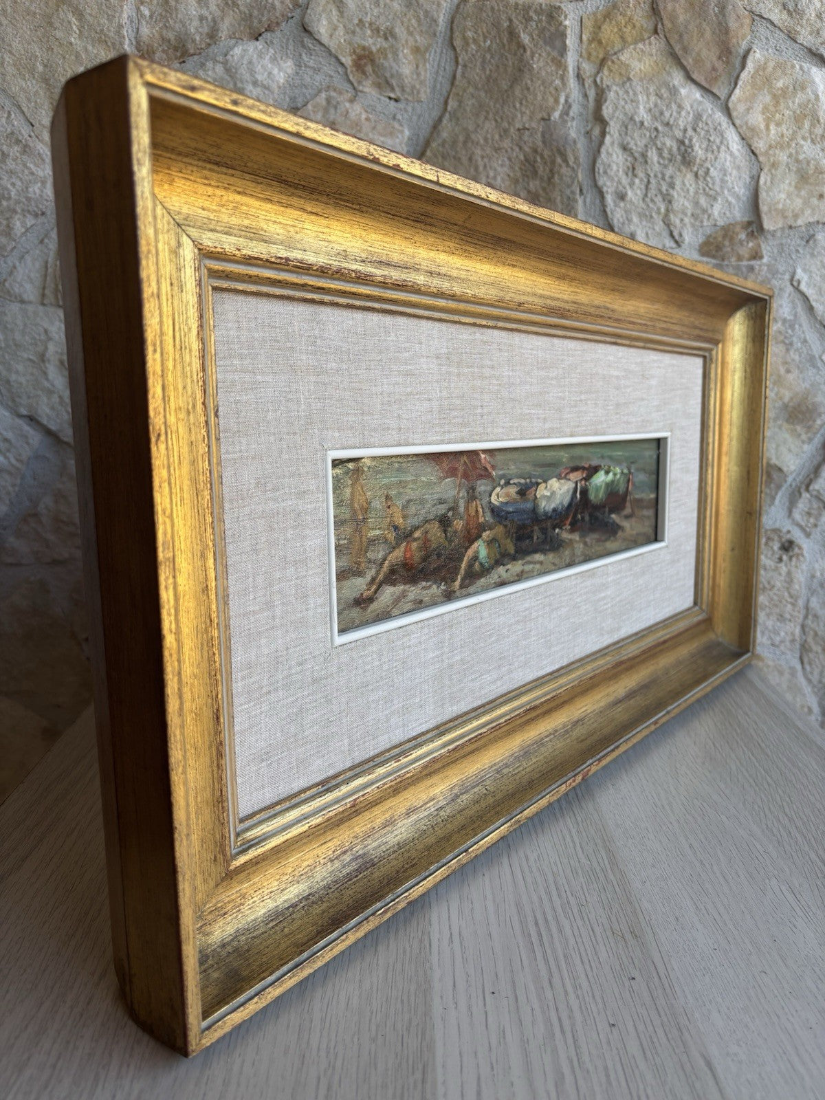 Quadro -Bagnanti- dipinto a olio