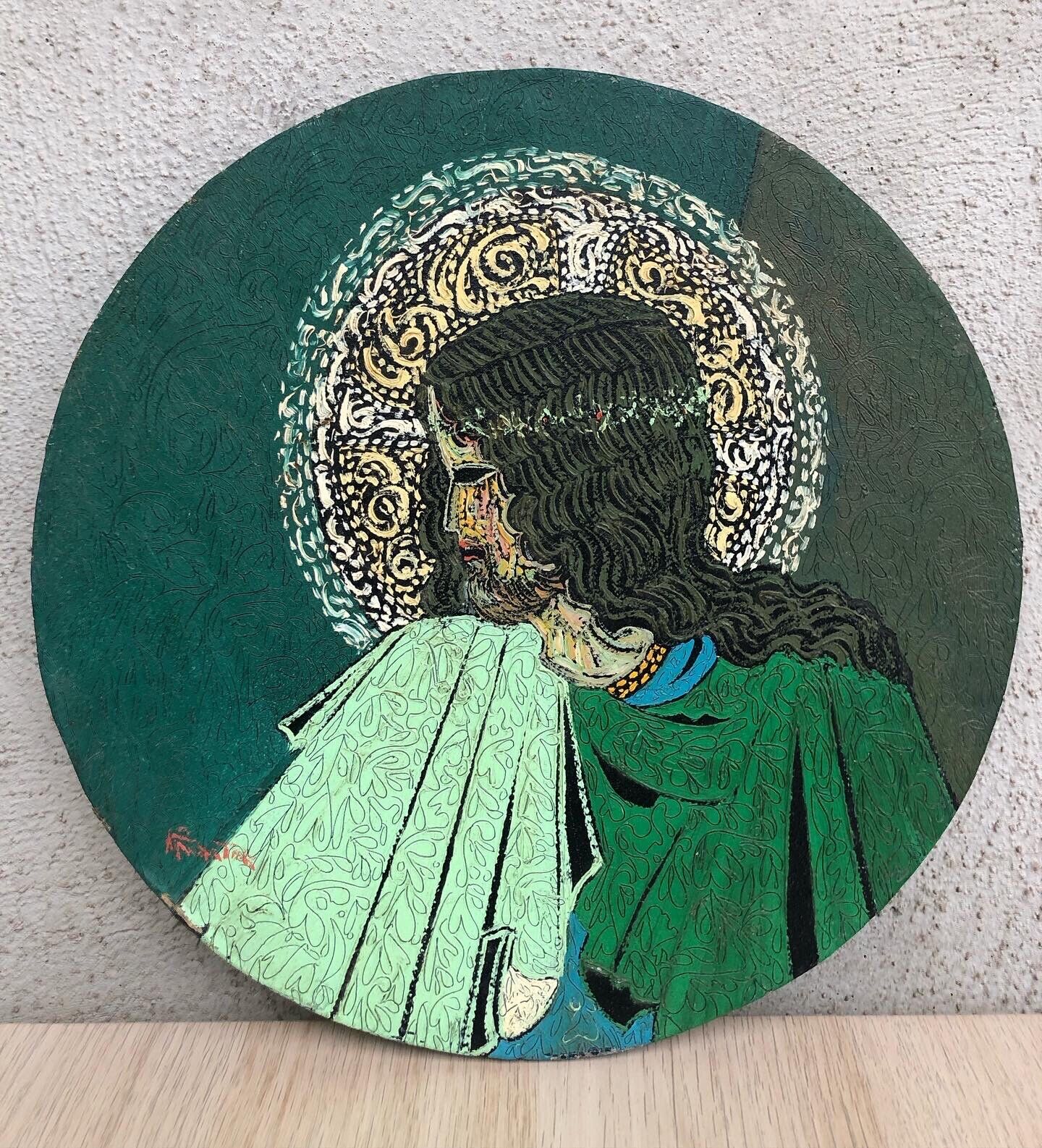 Quadro vintage -Cristo Gesù- dipinto a olio
