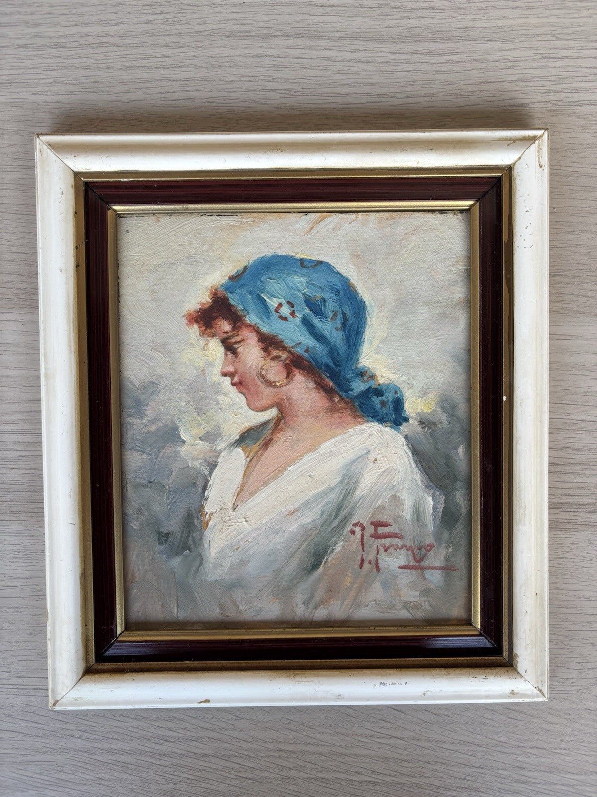 Coppia quadri -Figure- Francesco Pecoraro dipinti a olio