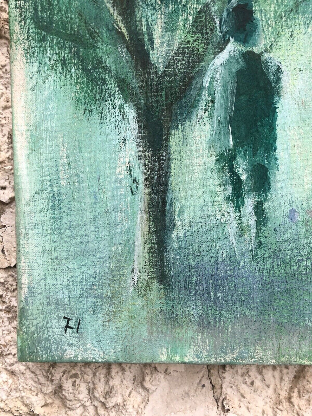 Quadro vintage -Paesaggio- dipinto a olio su tela