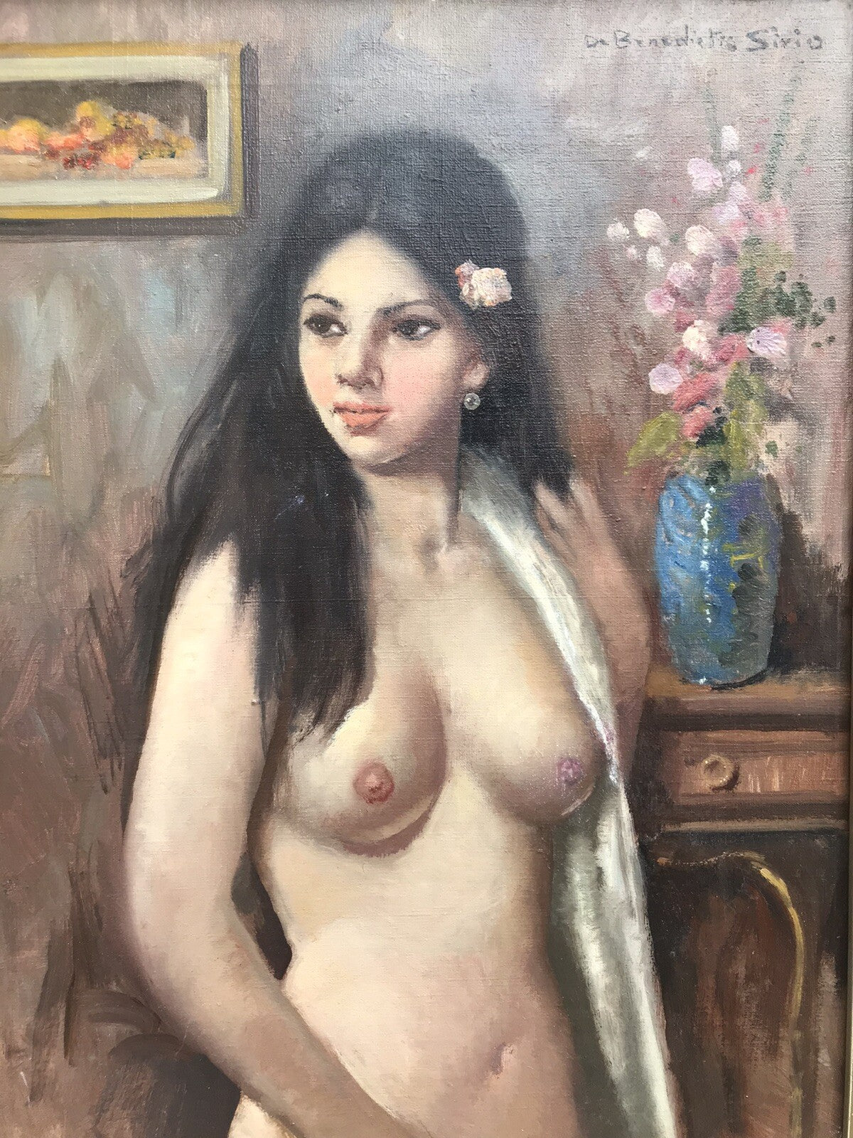 QUADRO VINTAGE -NUDO-DIPINTO A OLIO SU TELA