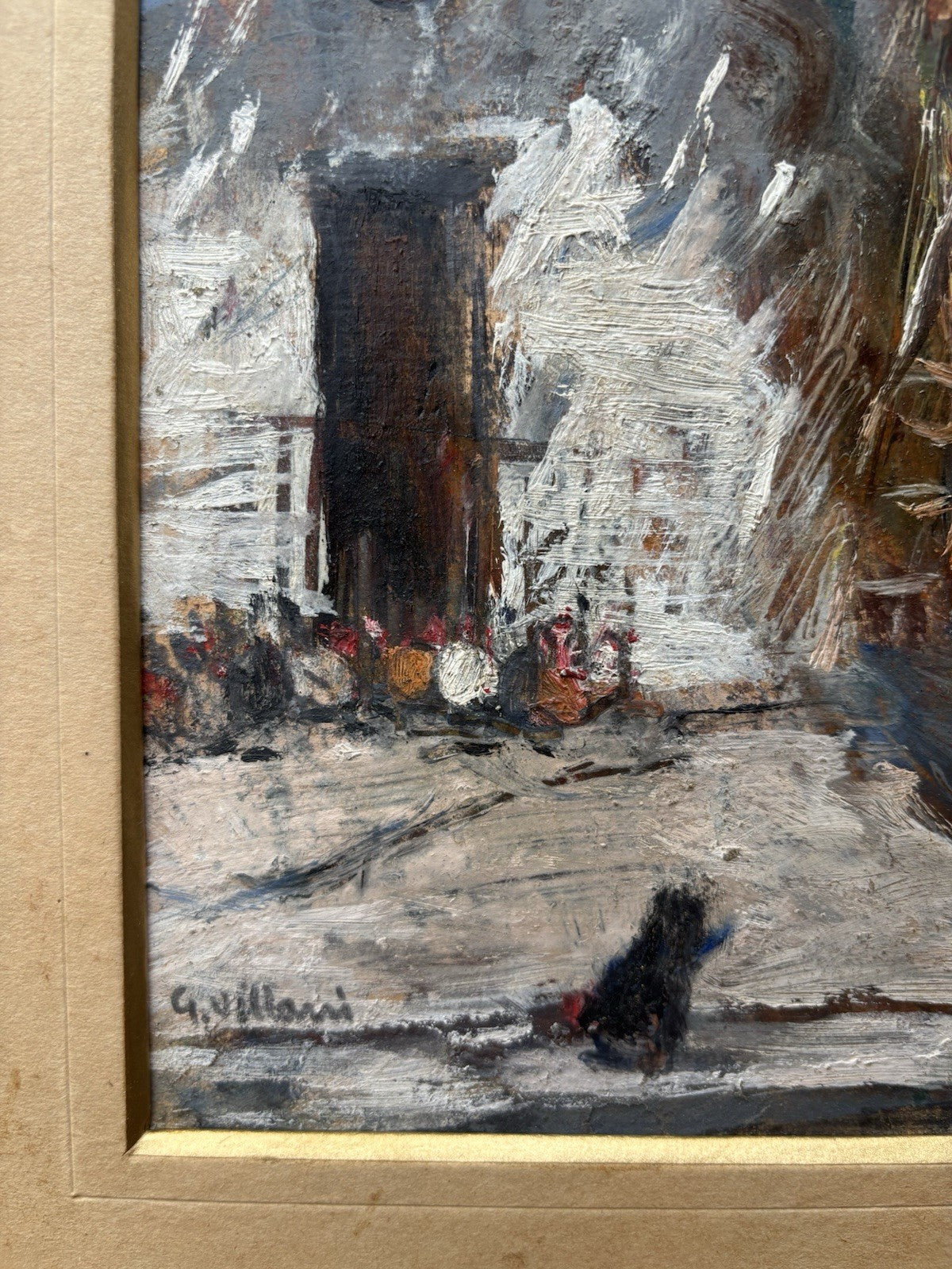 Quadro -Interno Di Cortile- Gennaro Villani dipinto a olio