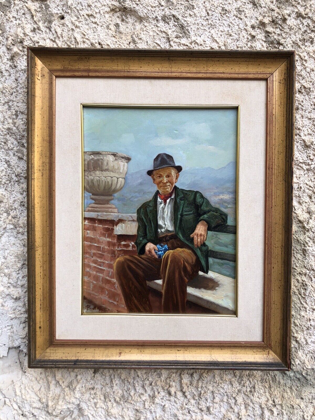 Quadro vintage -Vecchio Signore-dipinto a olio su tela