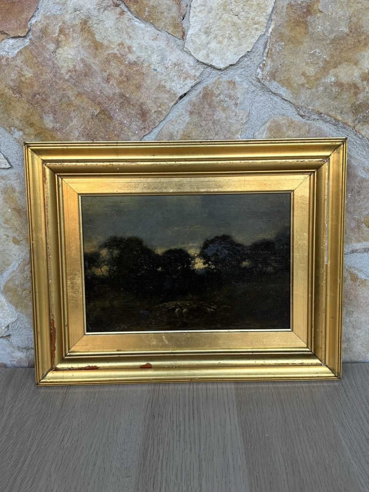 Quadro Antico -Paesaggio Con Gregge- Achille Vertunni- Dipinto A Olio