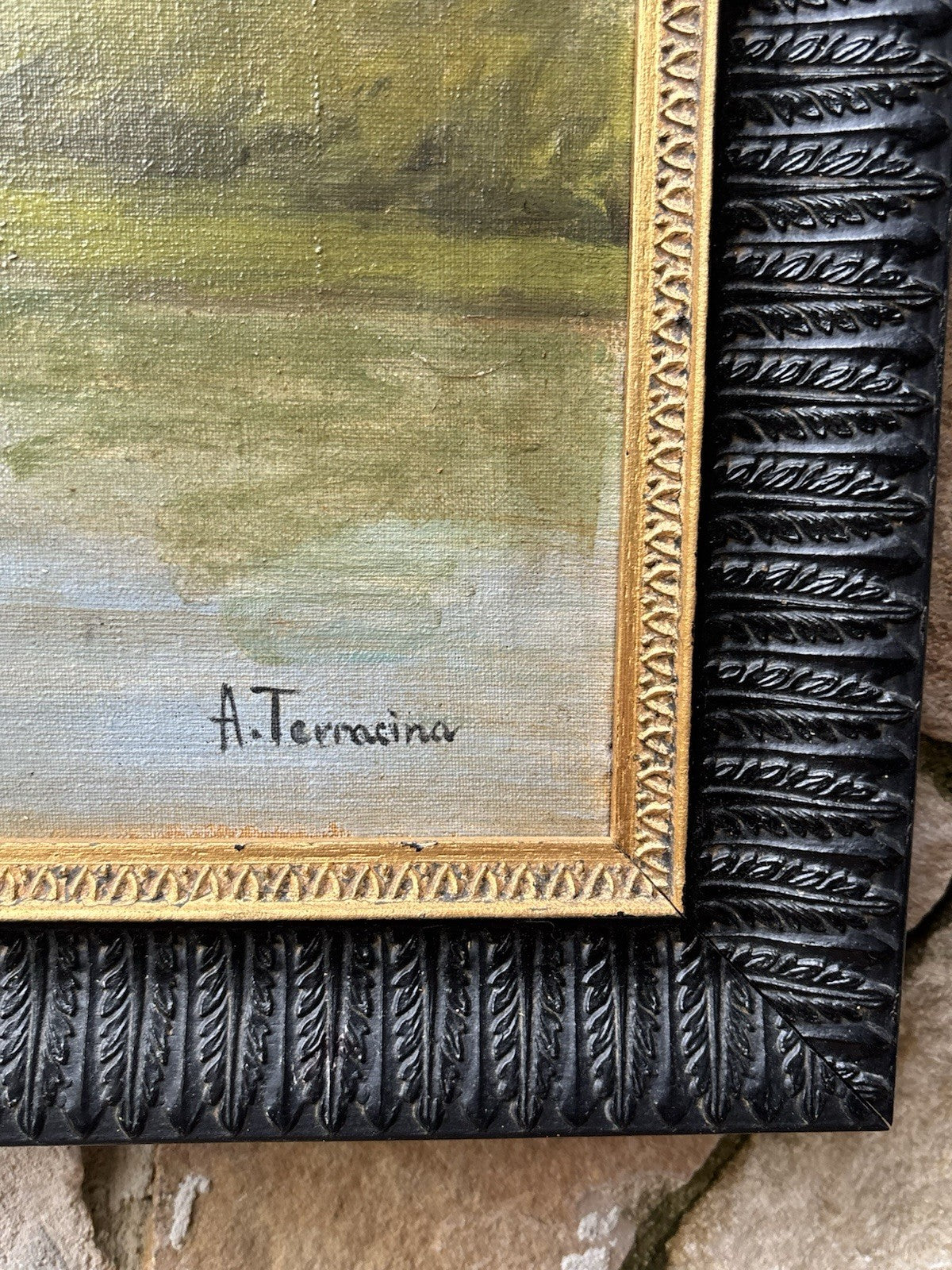 Quadro -Mattino Sul Lago- Arturo Bacio Terracina dipinto a olio