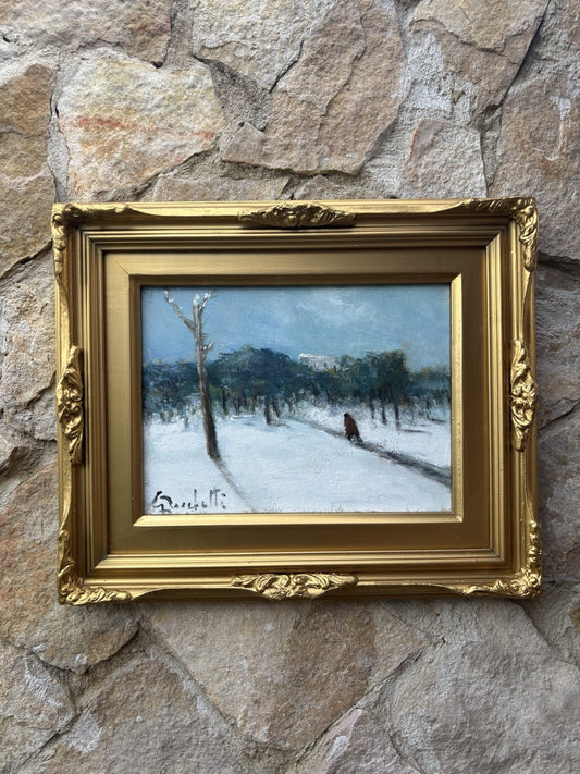 Quadro -Paesaggio Innevato- Gaetano Bocchetti dipinto a olio
