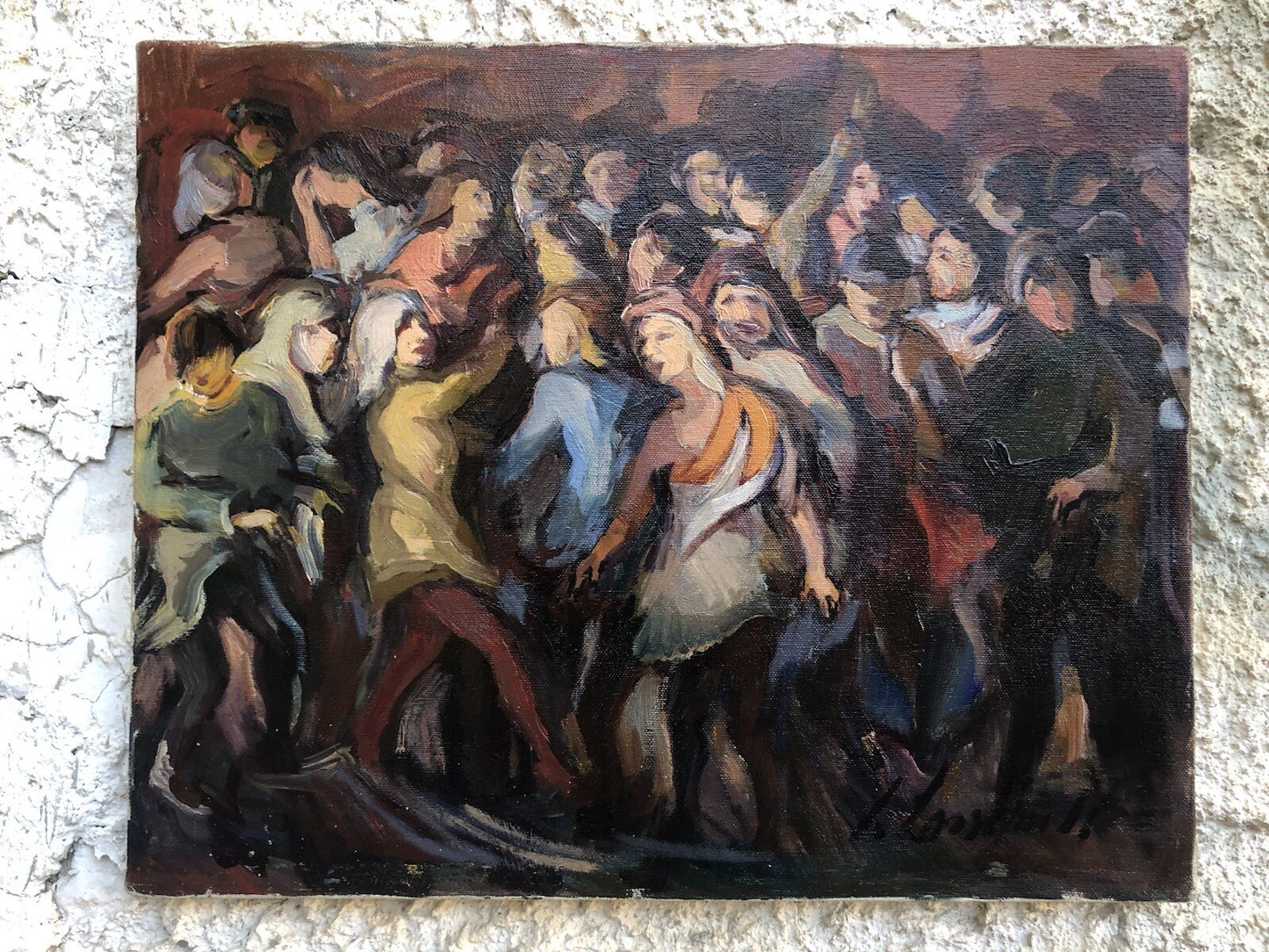 Quadro vintage -Figure- dipinto a olio su tela