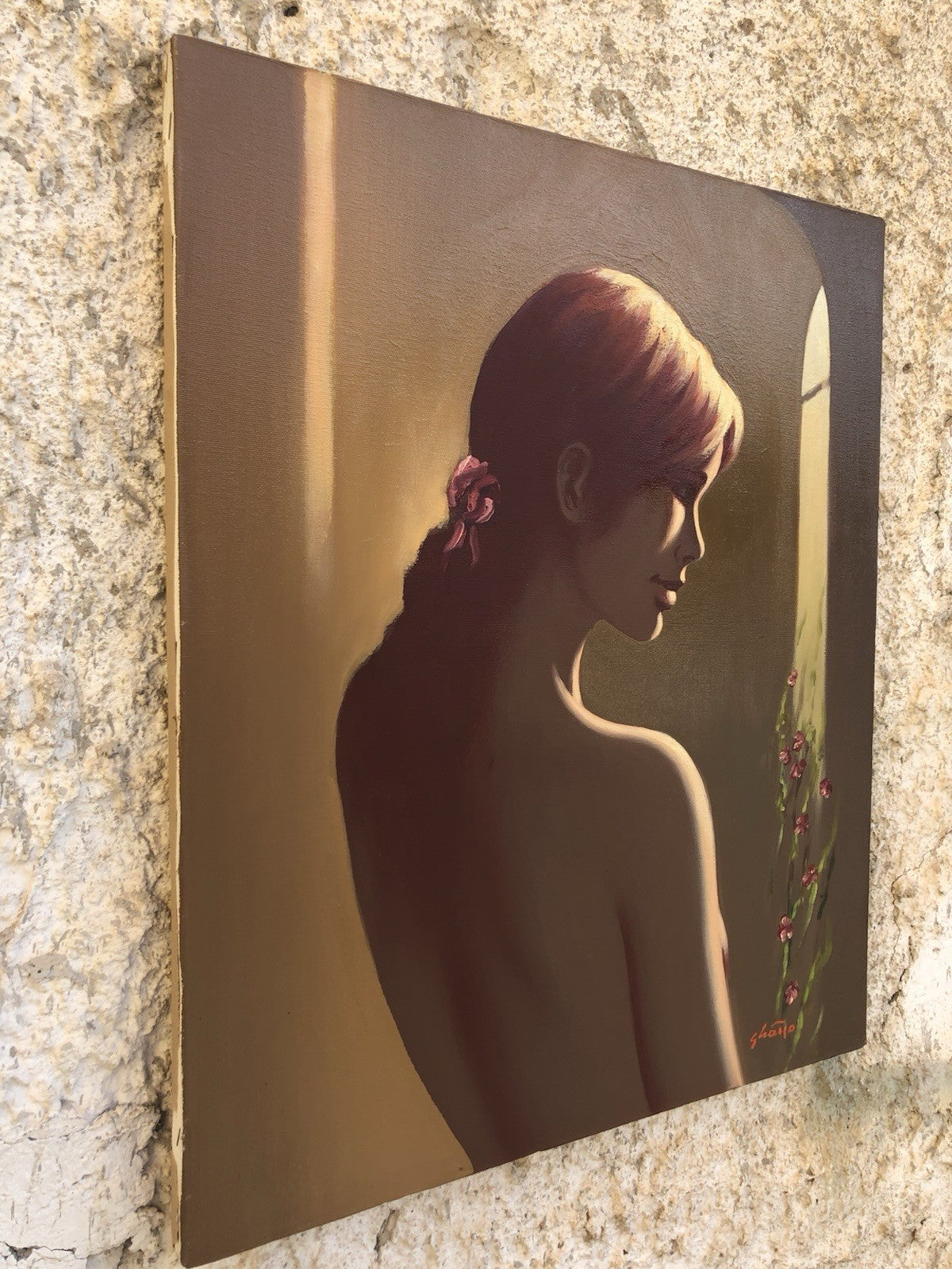 Quadro -Profilo Di Donna- dipinto a olio su tela