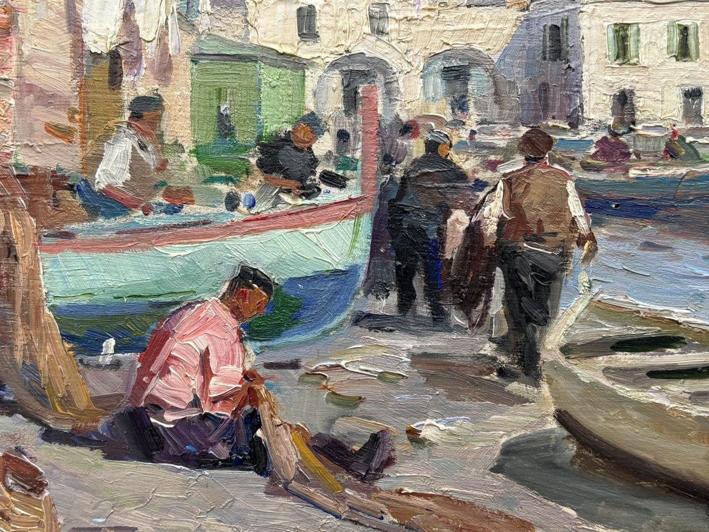 Quadro -Al Porto- Luigi Bertolingrande- dipinto a olio