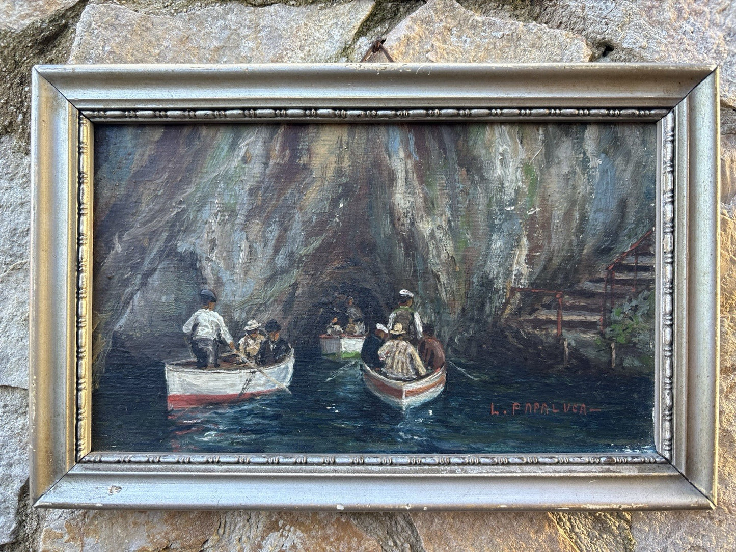 Coppia quadri miniature -Marine- Luca Papaluca- dipinti a olio su tavoletta