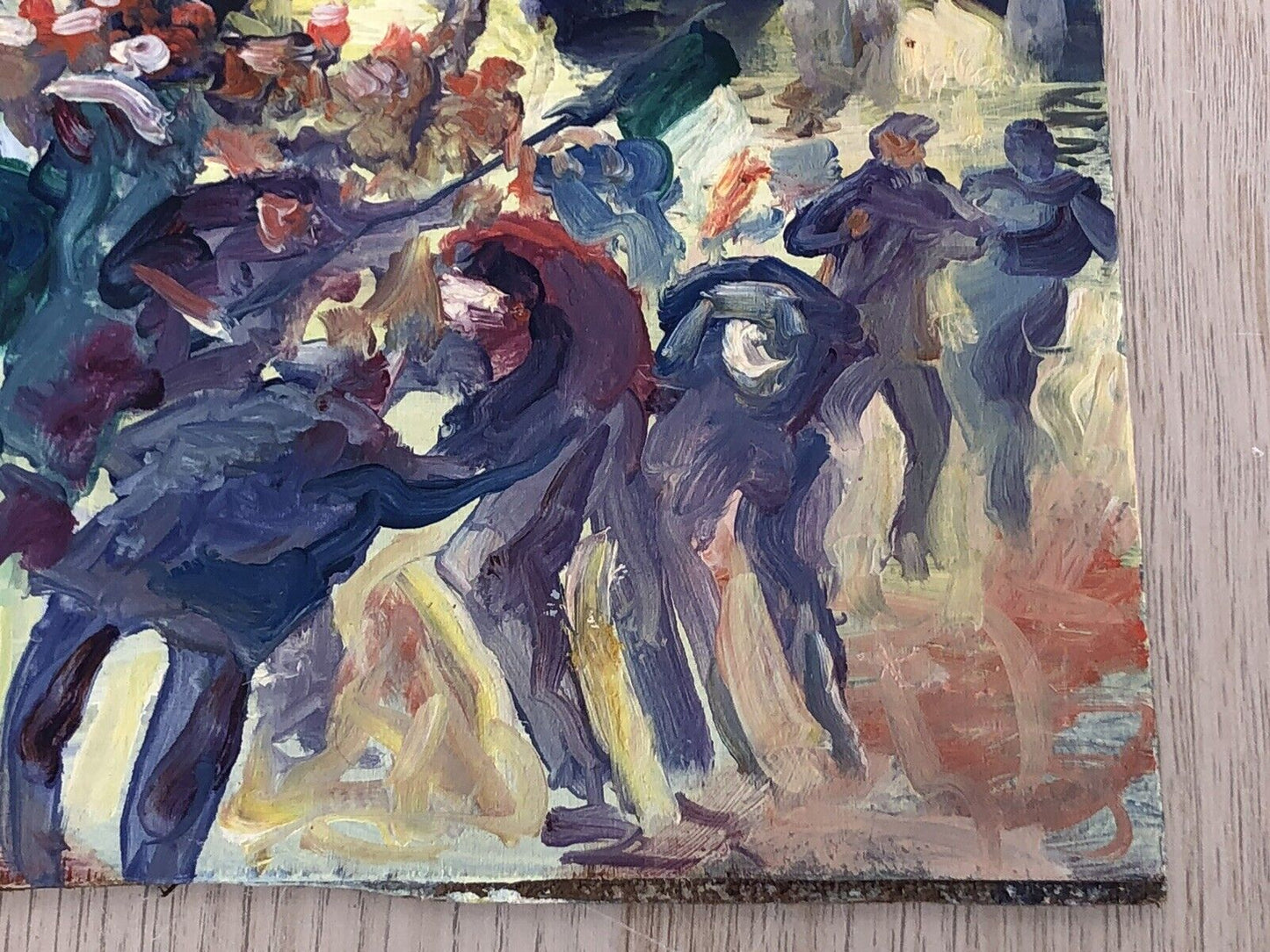 Quadro vintage -Figure- dipinto a olio su tavoletta