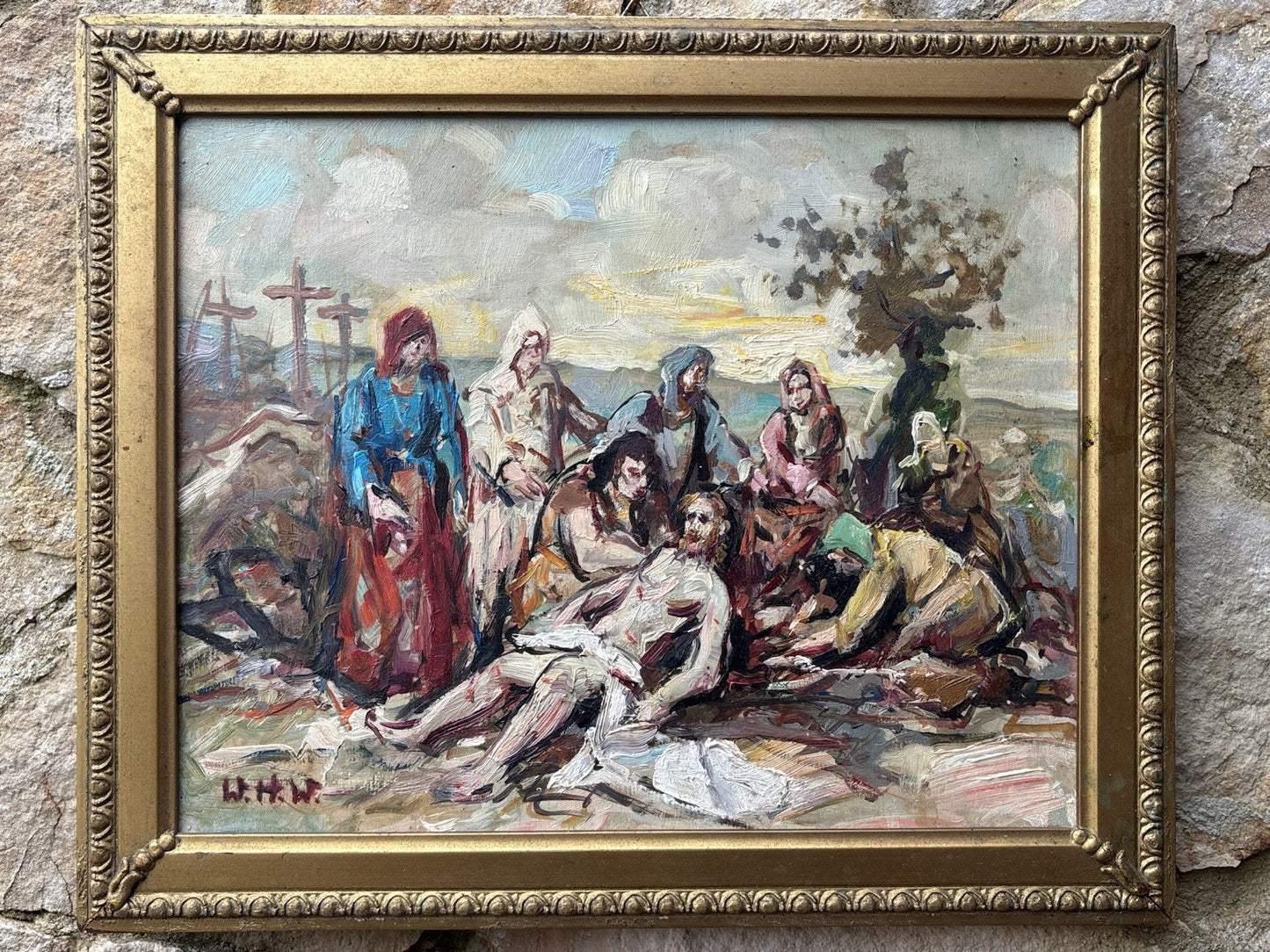 Quadro -Scena Religiosa- Wilken’s Hans Desiderio- dipinto a olio su tavoletta