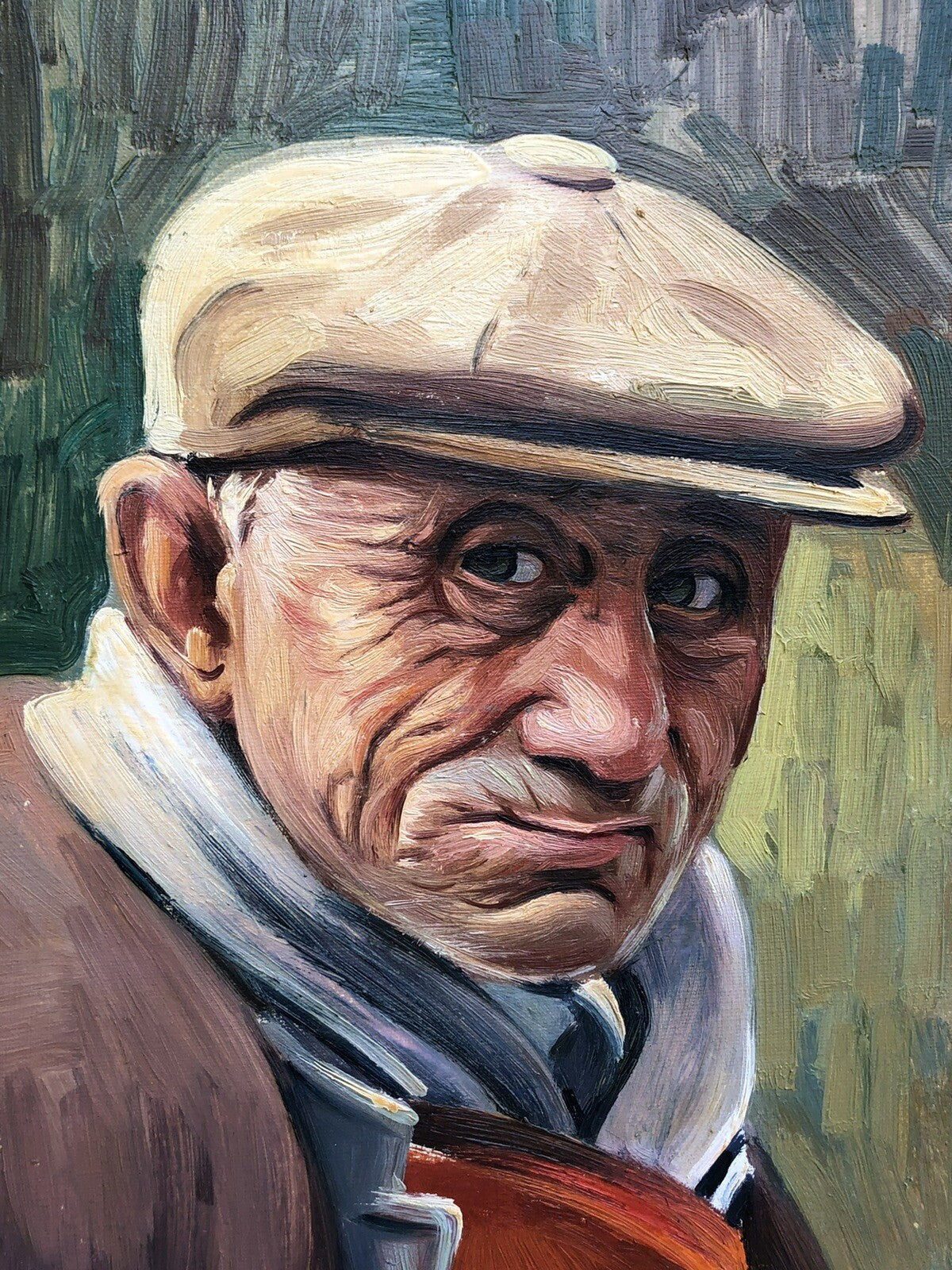 Quadro vintage -Figura Anziano- dipinto a olio su tela