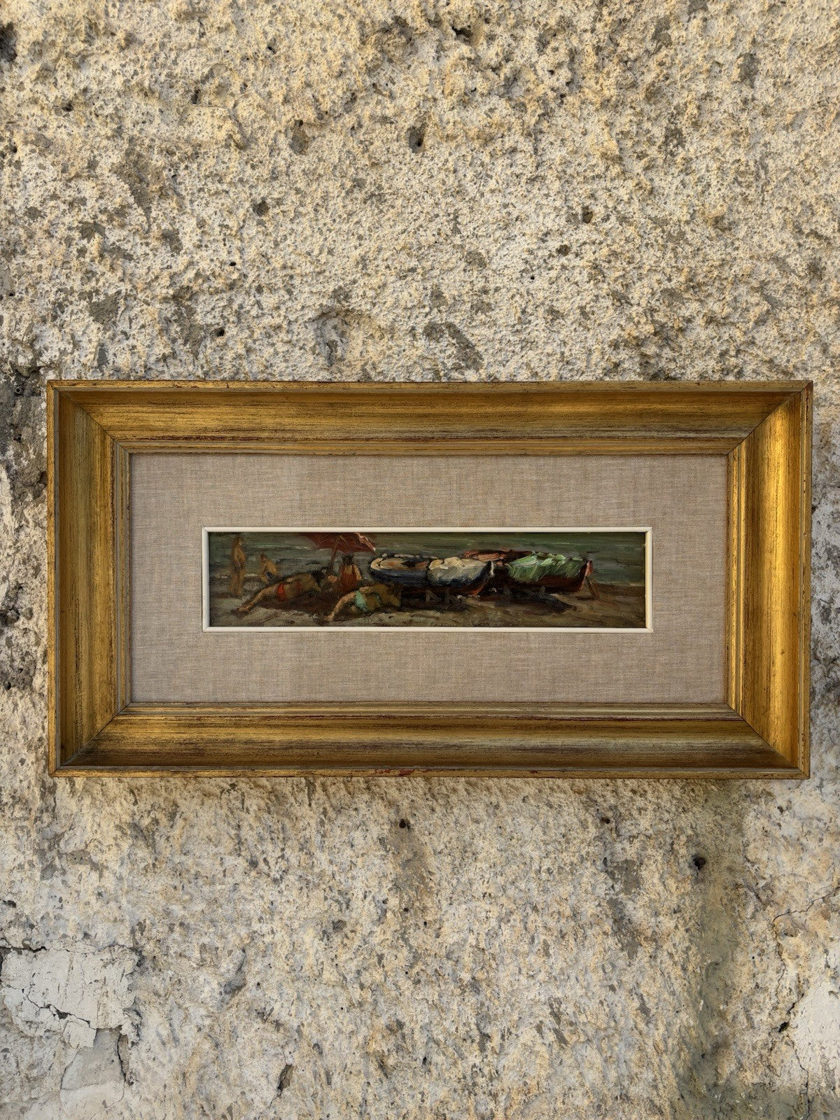 Quadro -Bagnanti- dipinto a olio