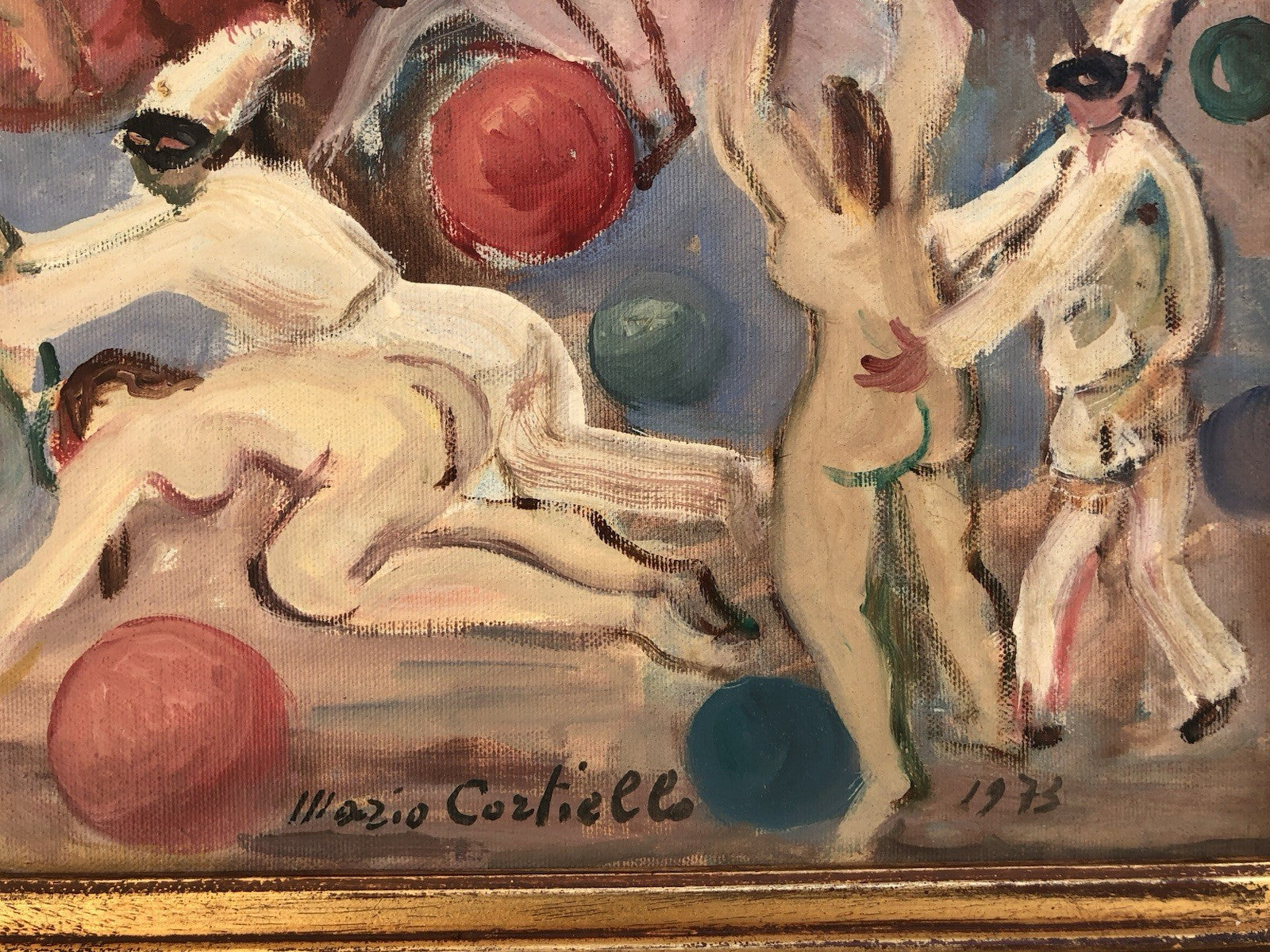 Quadro -Pulcinella- Mario Cortiello dipinto a olio su tela
