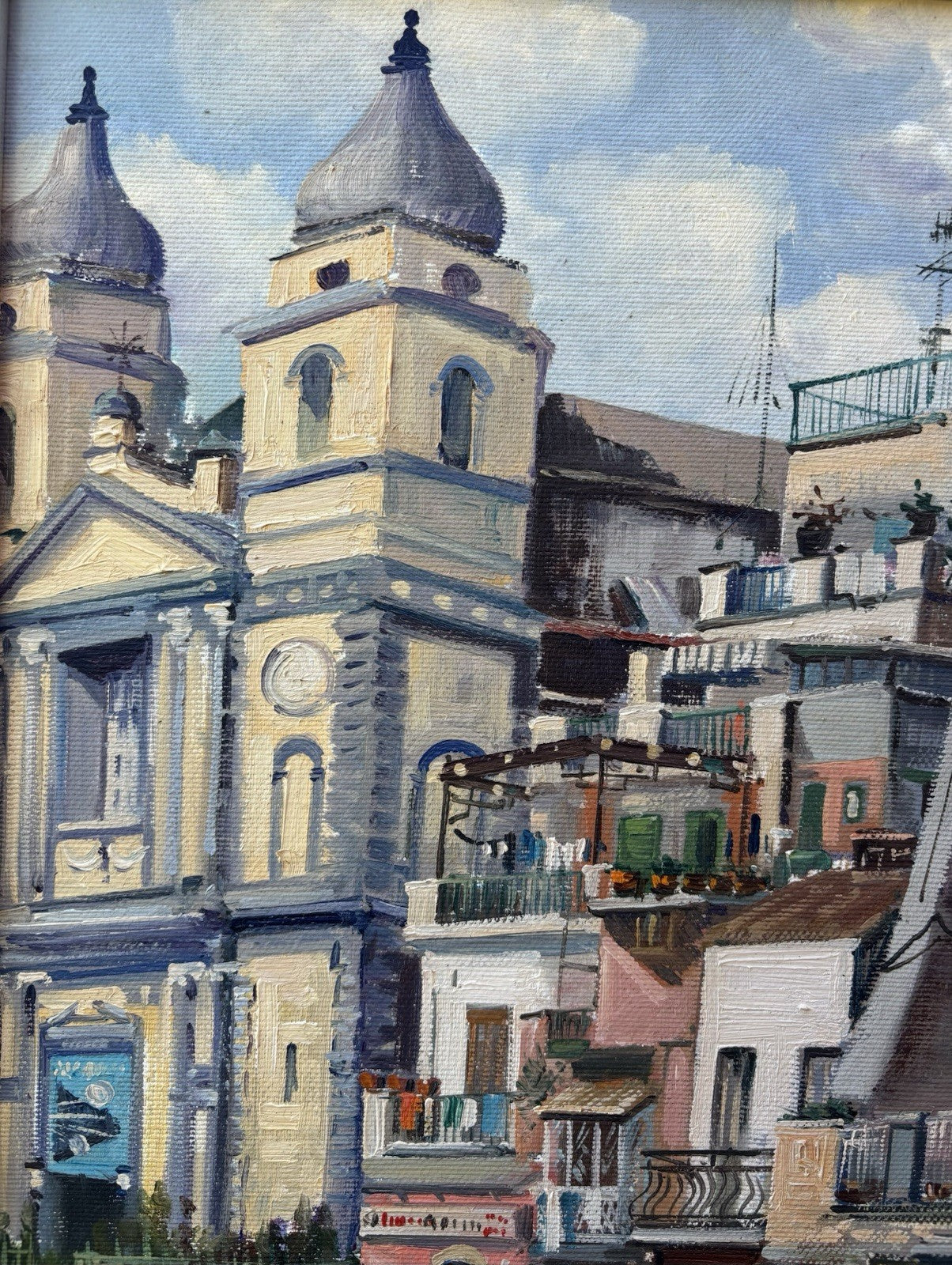 Quadro -Napoli, Montesanto- dipinto a olio su tela