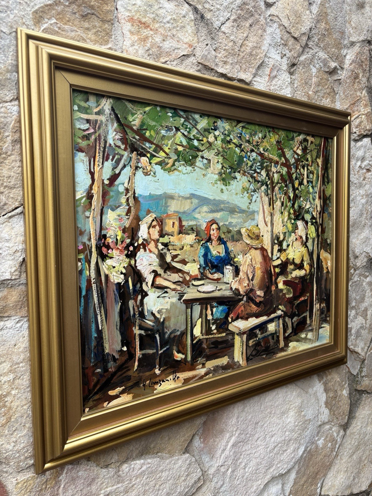 Quadro -Scampagnata- Nicola Canzanella dipinto a olio