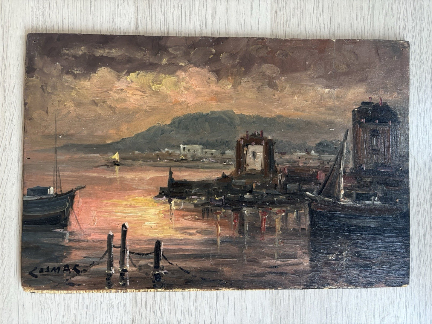 Coppia quadri -Marine Al Tramonto- Jan Cosmak  dipinti a olio