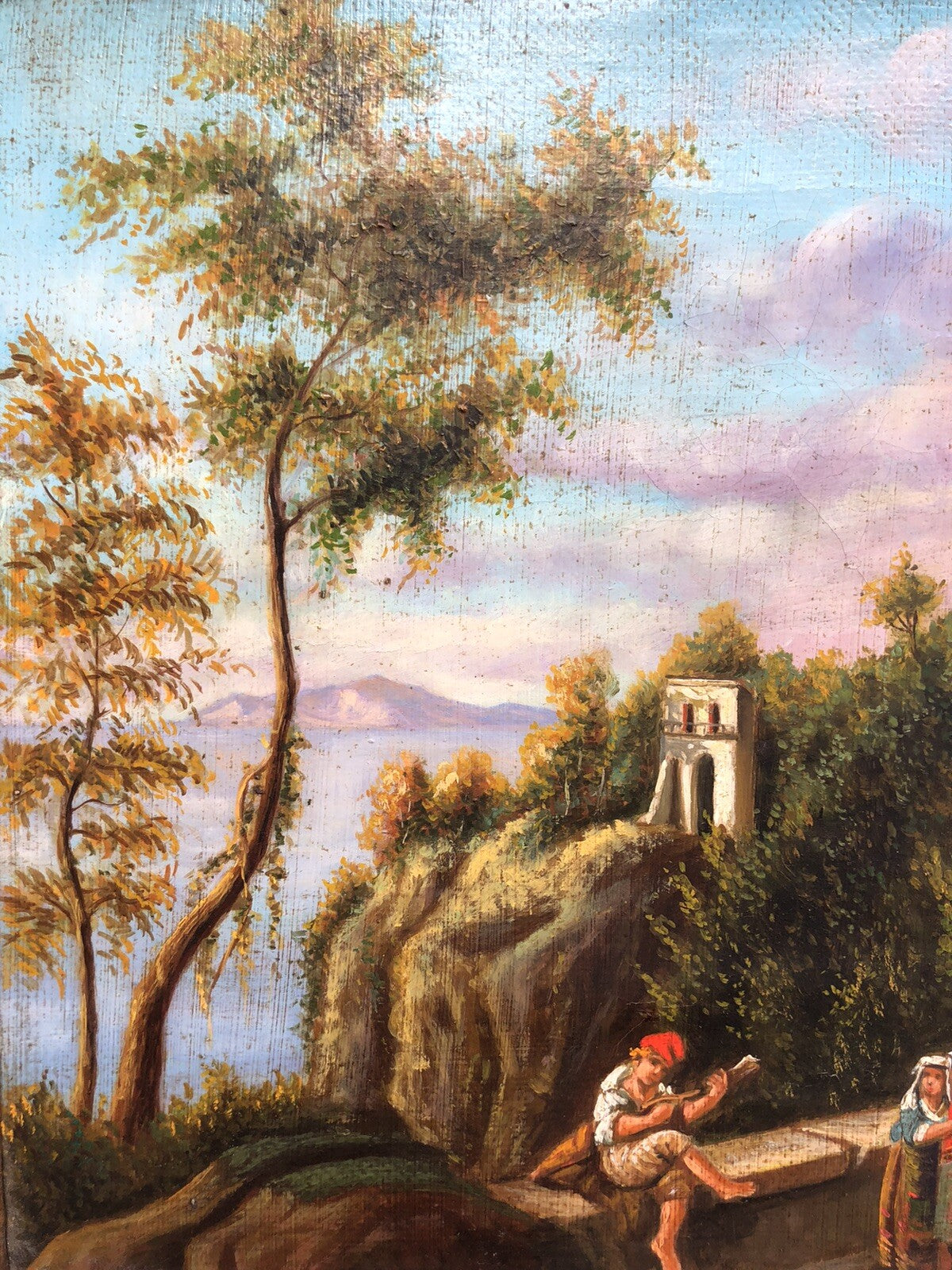 Quadro vintage -Riproduzione Scuola Di Posillipo- dipinto a olio su tela