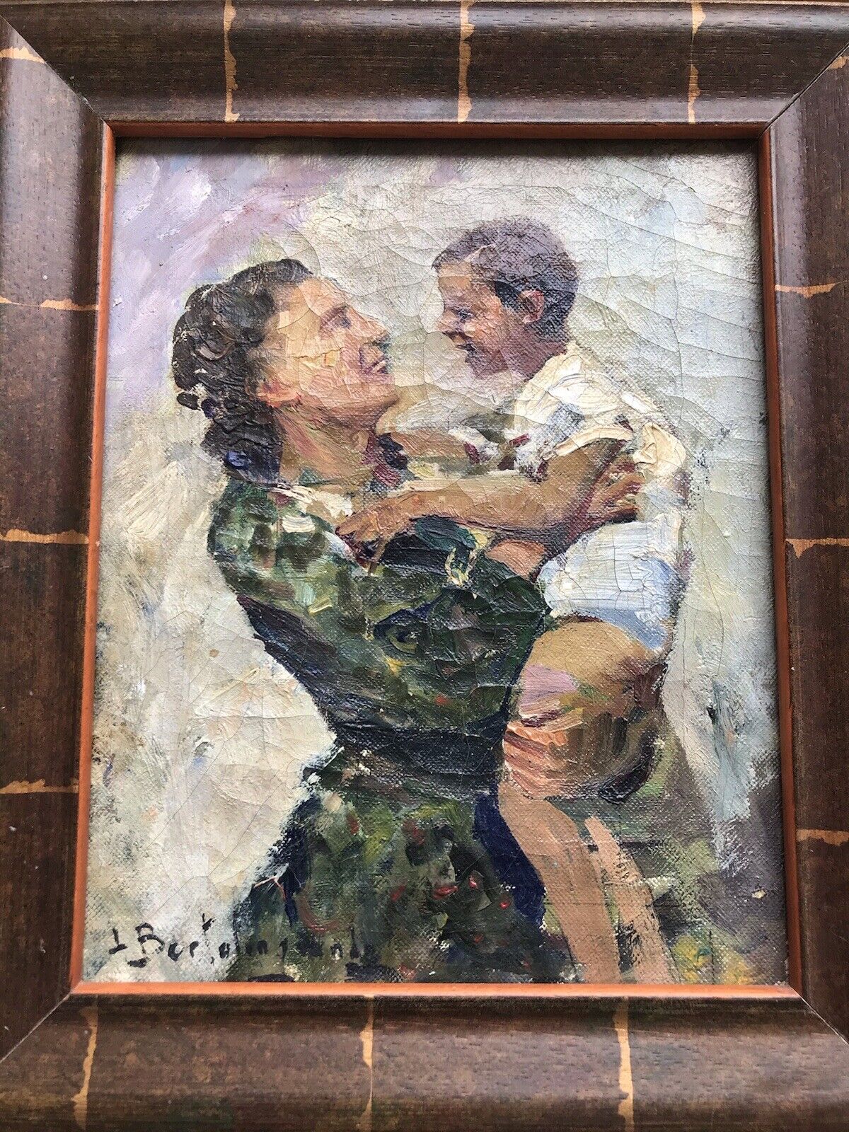 ANTICO QUADRO - MATERNITÀ- DIPINTO A OLIO SU TELA