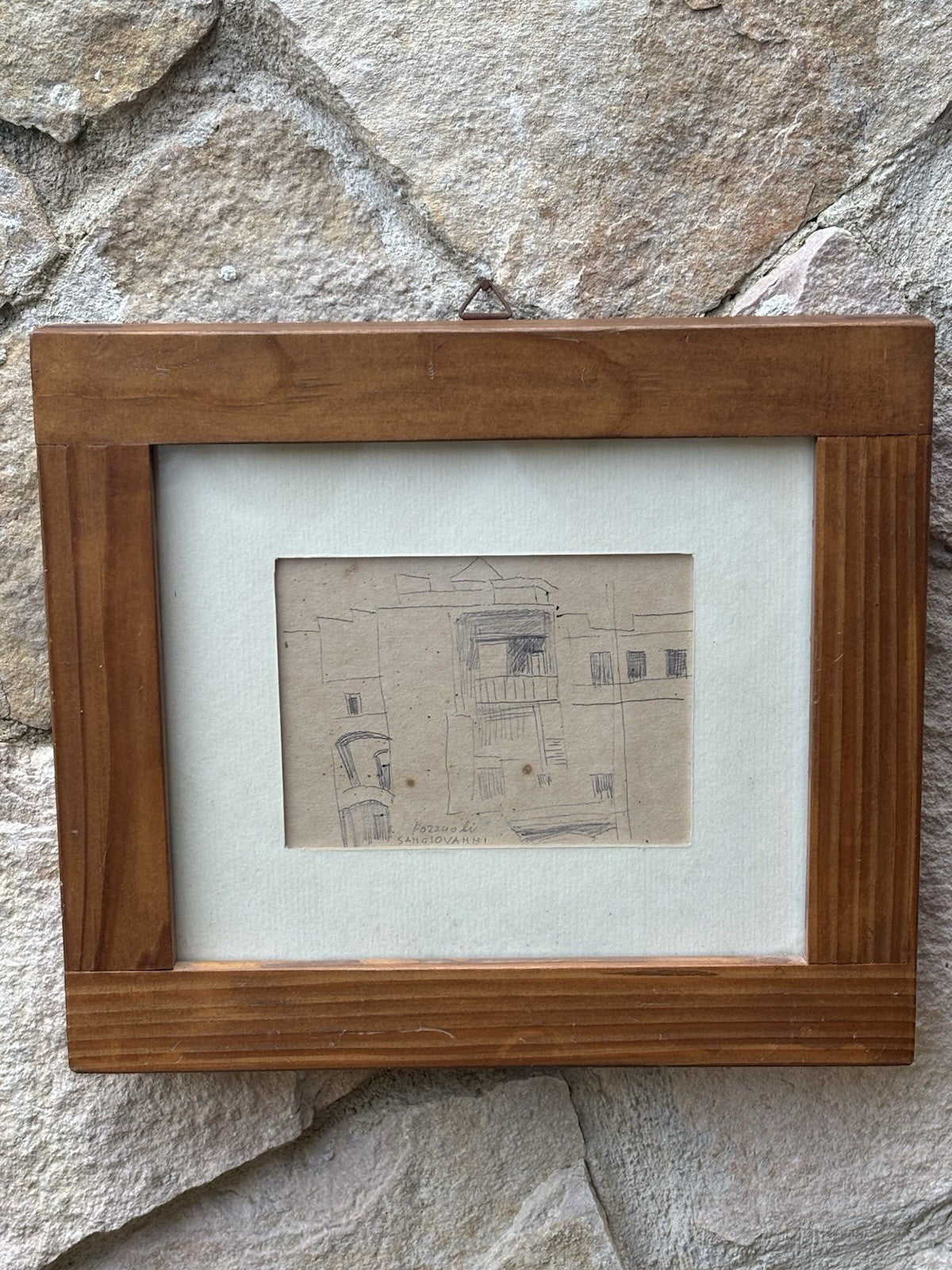 Quadro -Pozzuoli- Mario Sangiovanni disegno a matita su carta