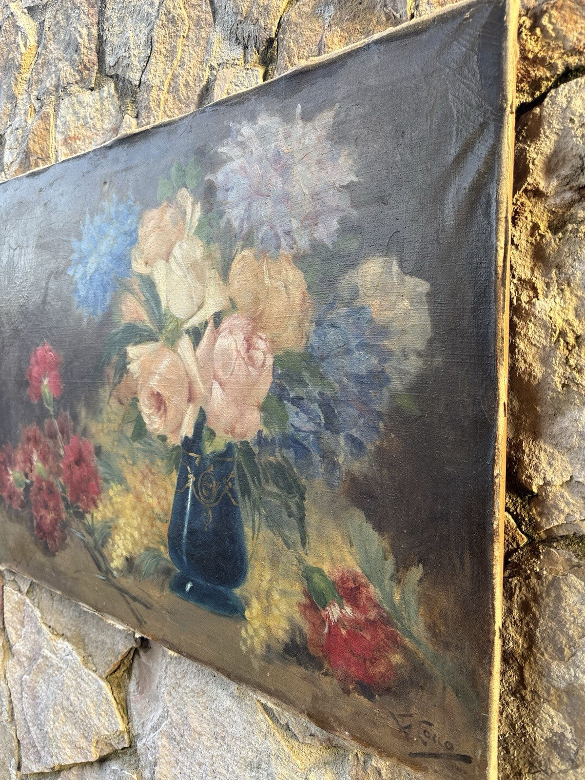 Quadro antico -Vaso Con Fiori- Giuseppe Alberto Cocco dipinto a olio su tela