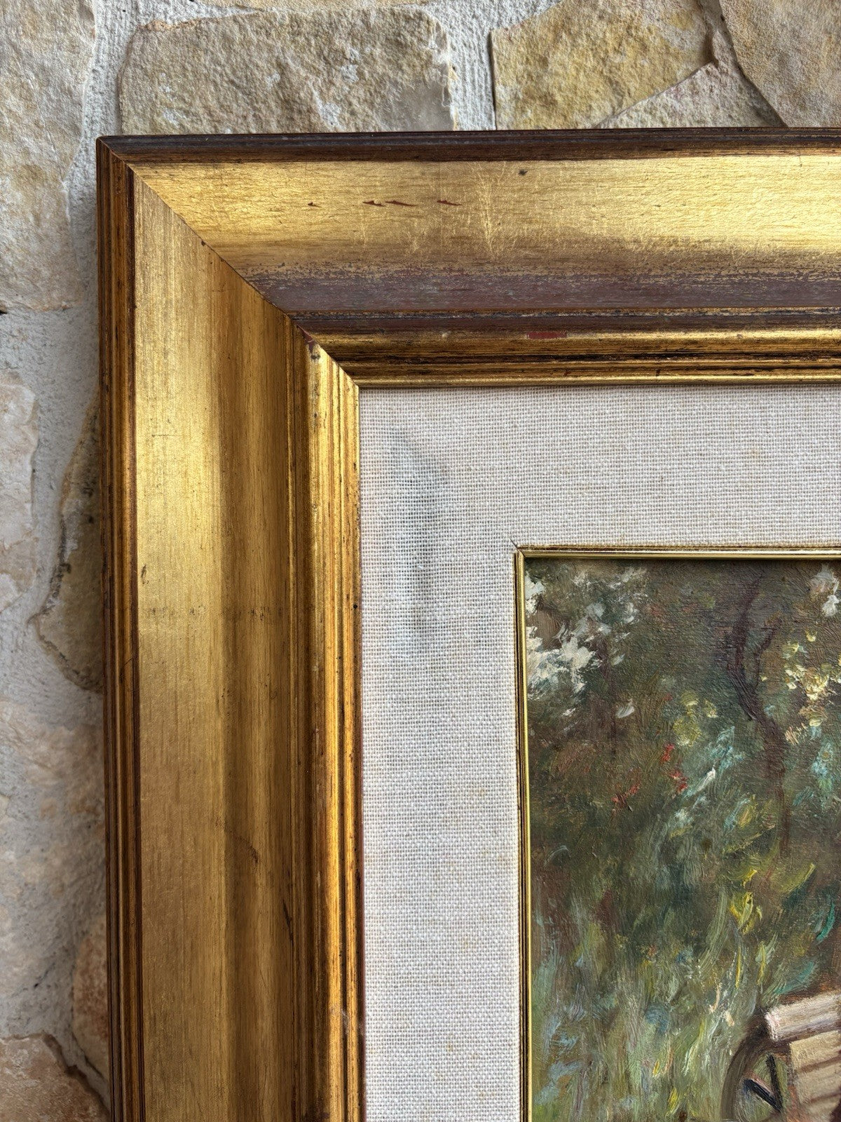 Quadro -Paesaggio Con Contadinella- dipinto a olio