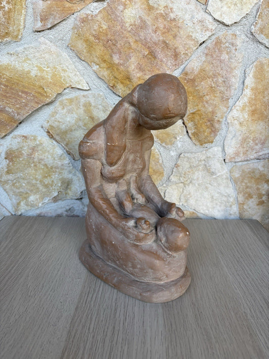 Scultura Vintage Maternità In Ceramica