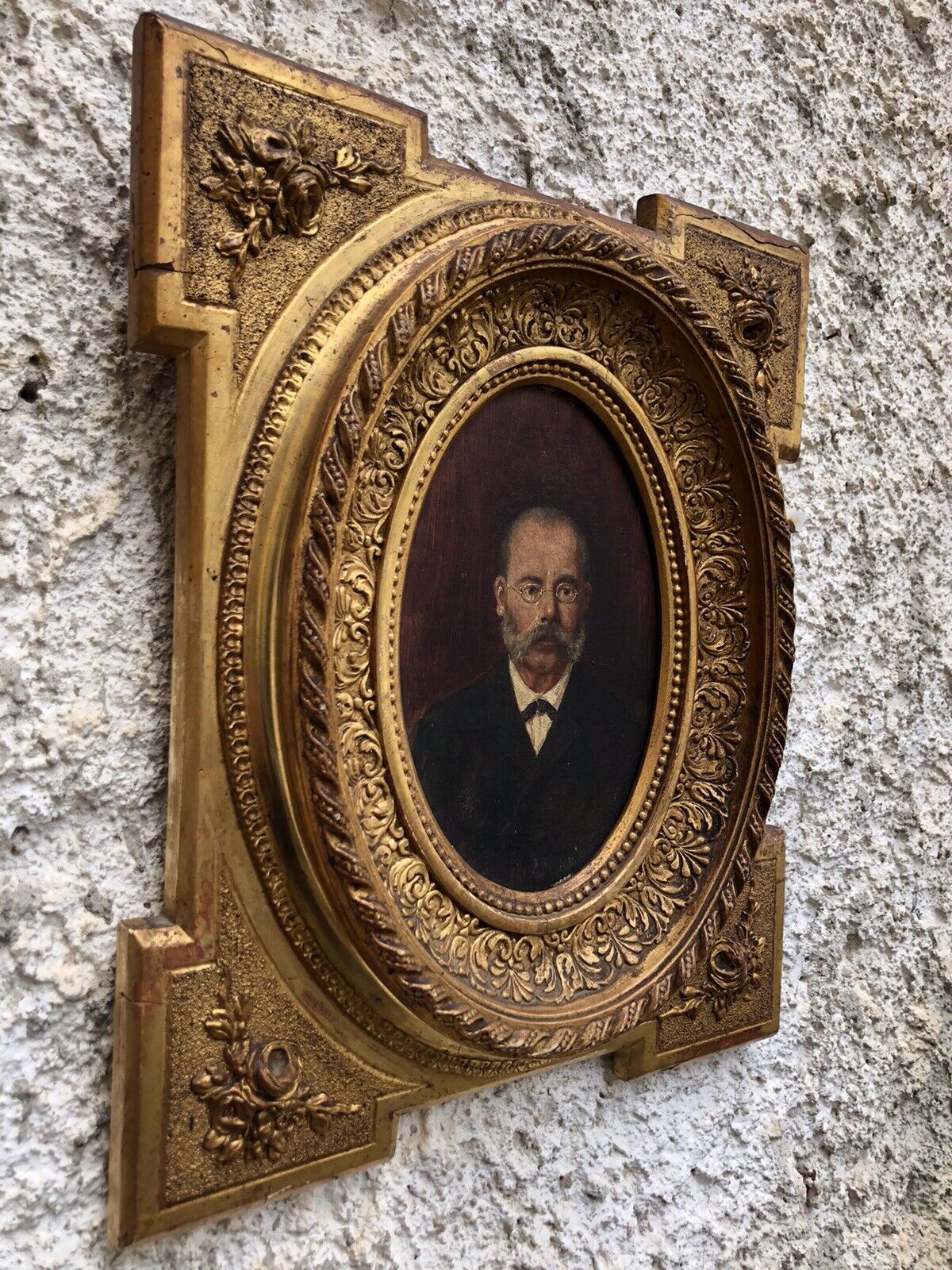 Quadro antico -Ritratto-dipinto a olio su tela