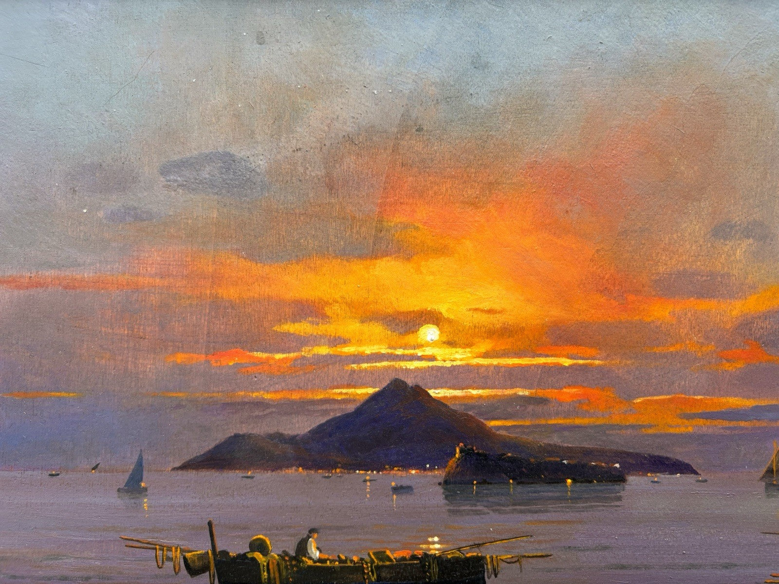 Quadro -Tramonto Ischitano- Gennaro Rossano- dipinto a olio