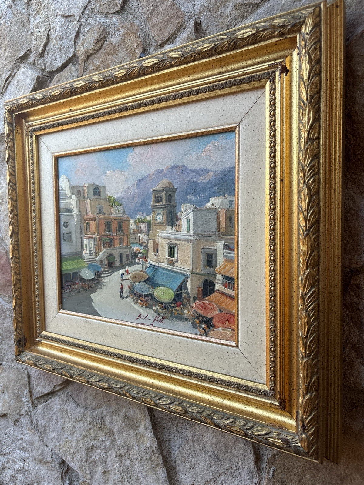 Quadro -Paesaggio Urbano- Silvio Valli- dipinto a olio