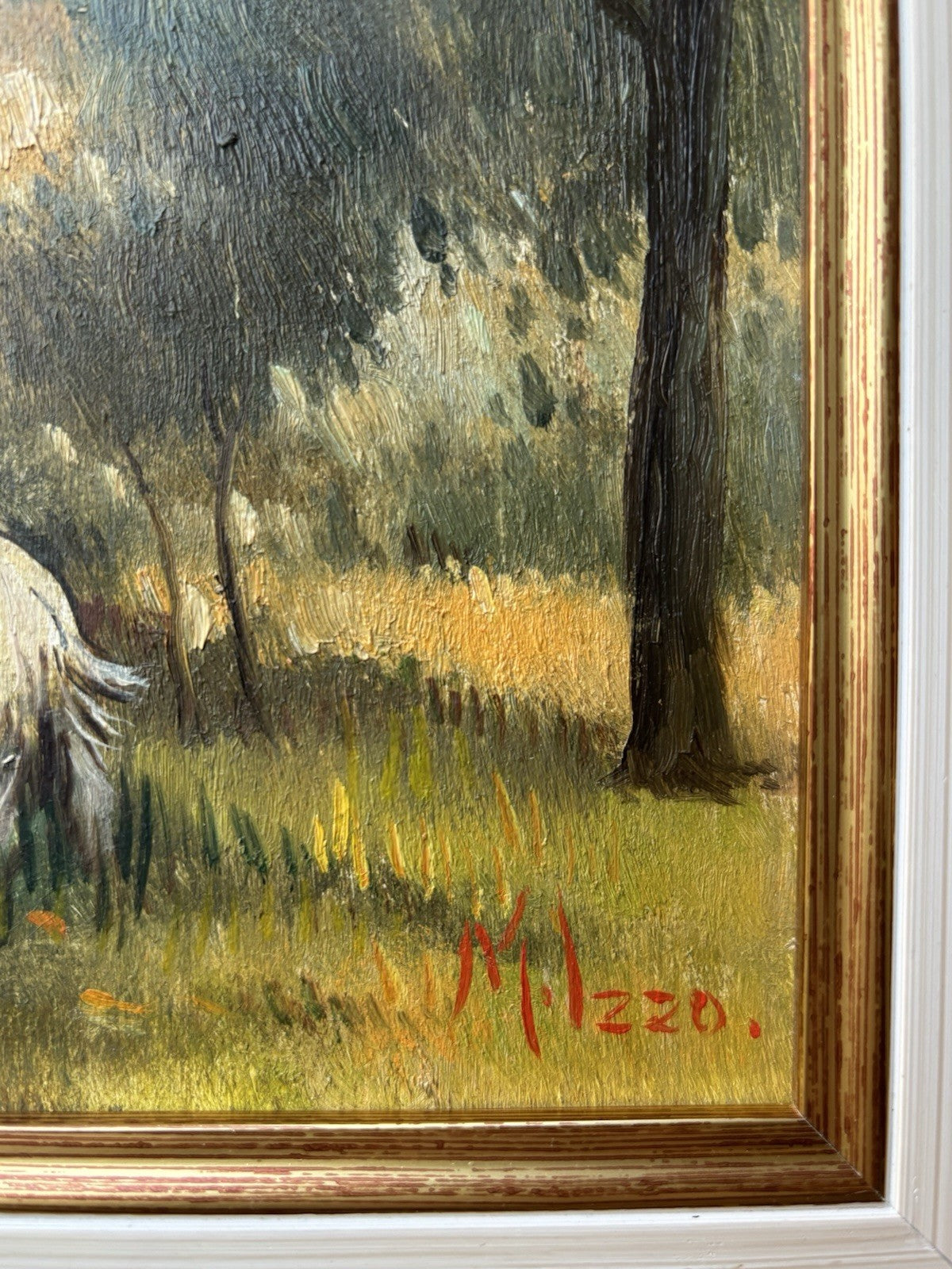 Quadro -Paesaggio Con Capre- Maria Izzo- dipinto a olio