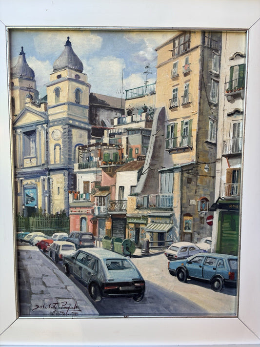 Quadro -Napoli, Montesanto- dipinto a olio su tela